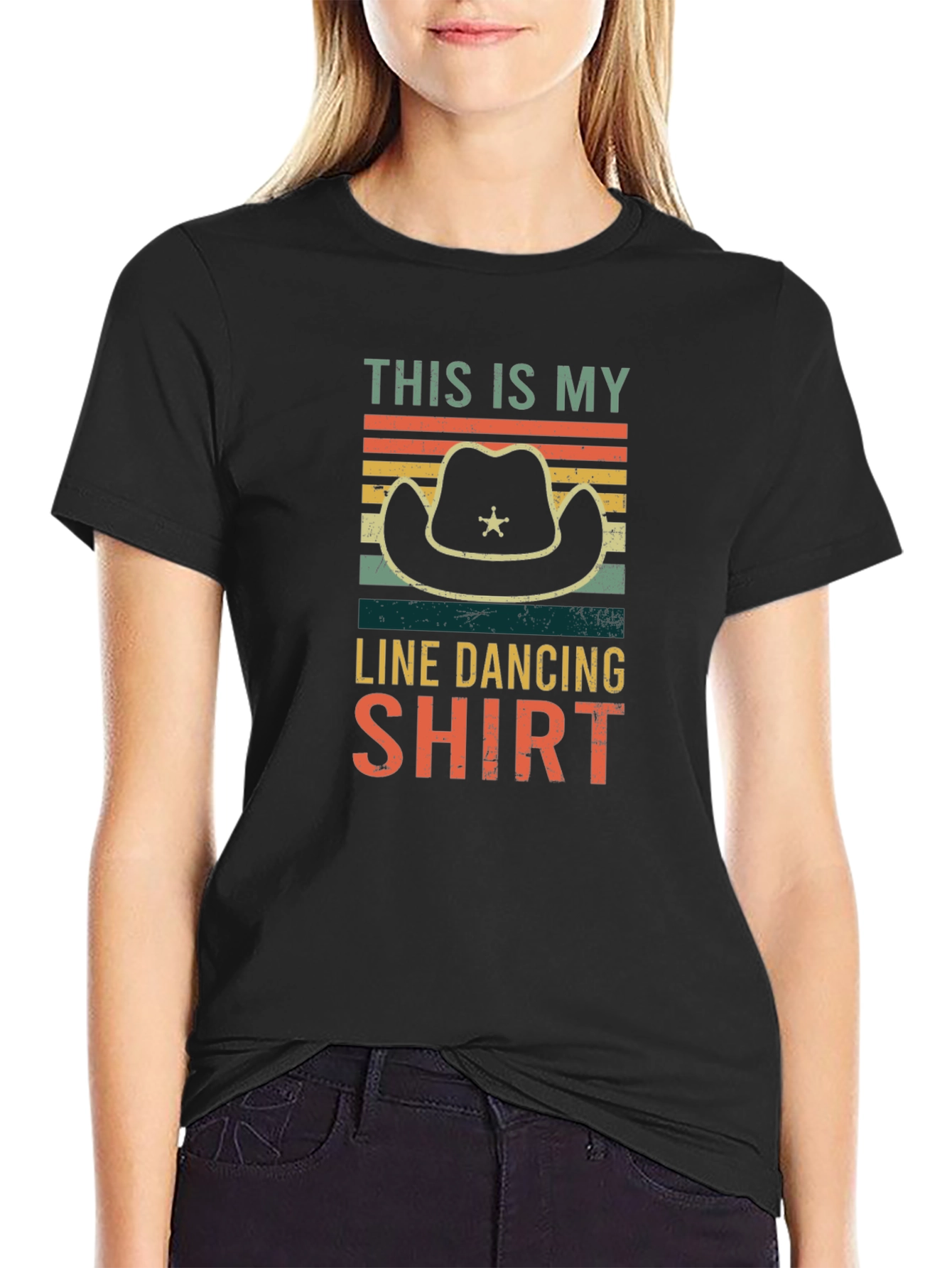 Line Dancing Shirt - Cowboy Hat Retro Design
