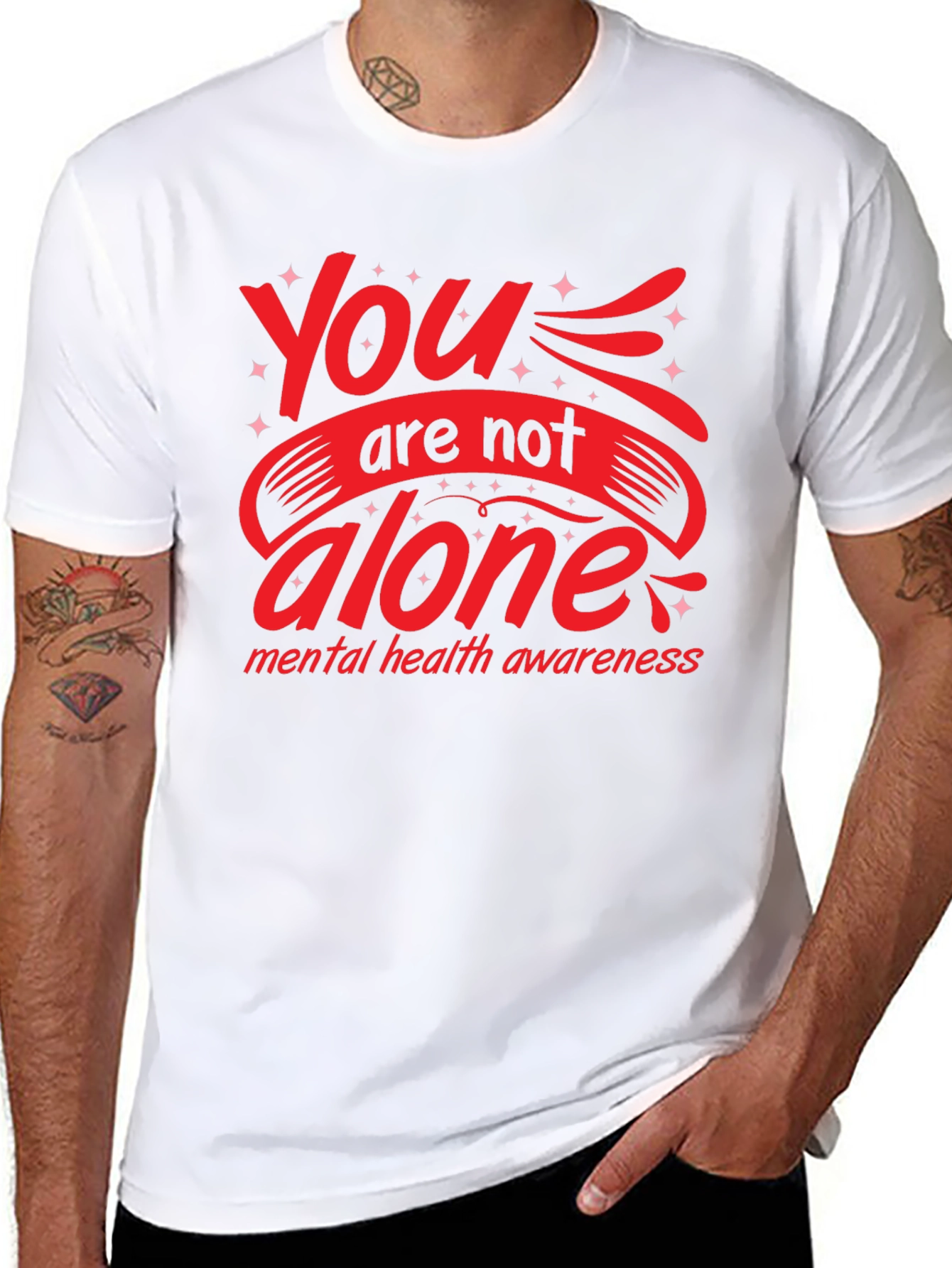 You Are Not Alone Mental Health Awareness Graphic Tee