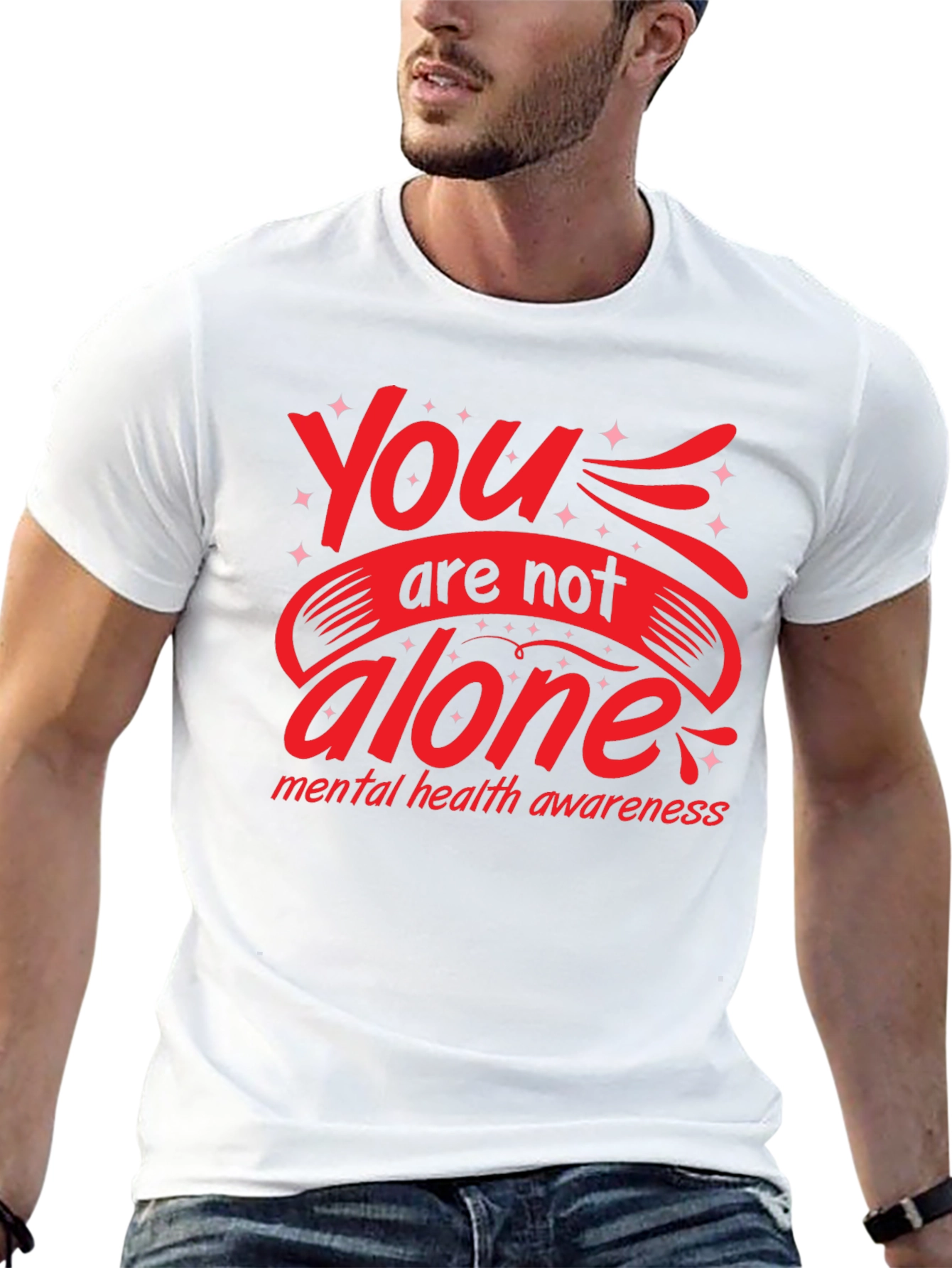 You Are Not Alone Mental Health Awareness Graphic Tee