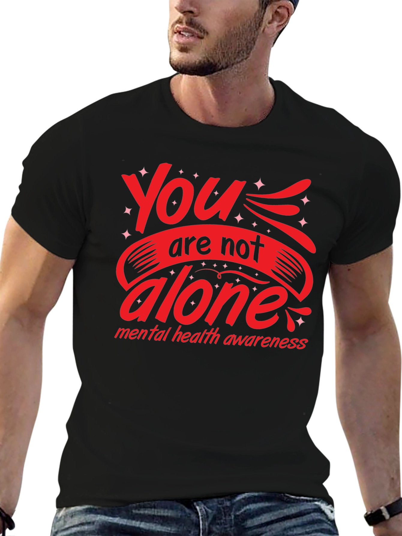 You Are Not Alone Mental Health Awareness Graphic Tee