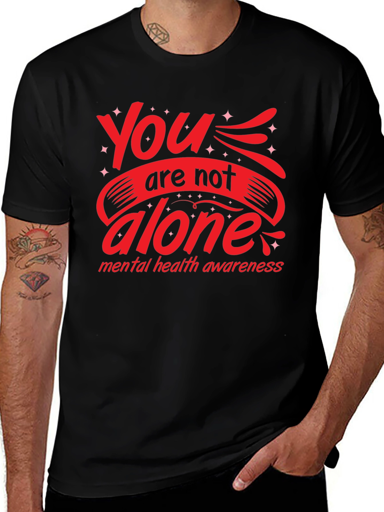 You Are Not Alone Mental Health Awareness Graphic Tee