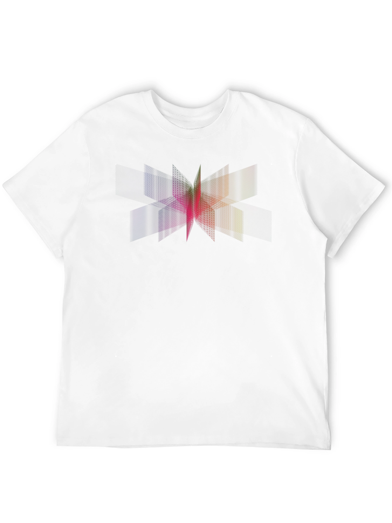 Abstract Geometric Prism Graphic Tee - Black