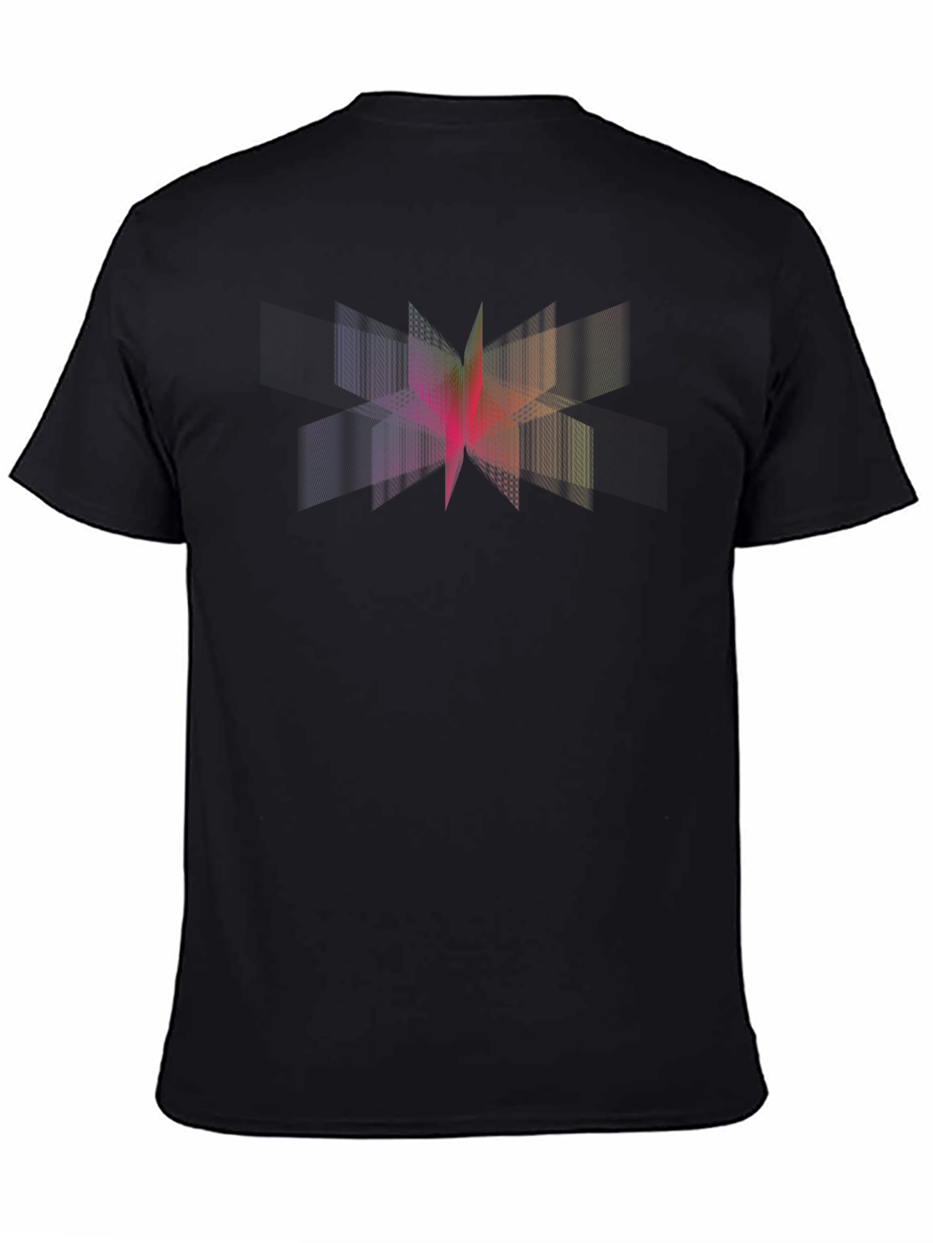 Abstract Geometric Prism Graphic Tee - Black