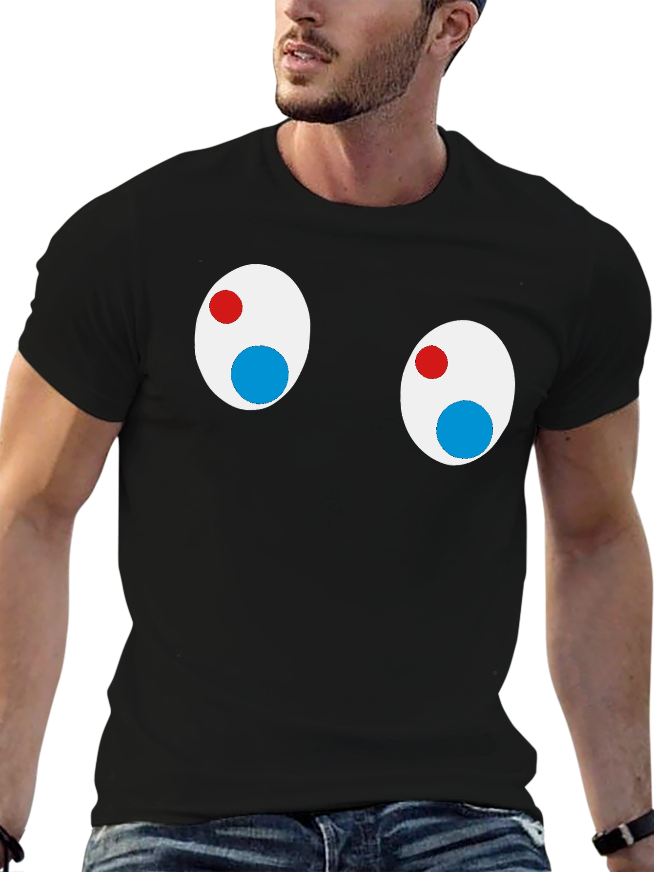 Funny Googly Eyes Black T-Shirt