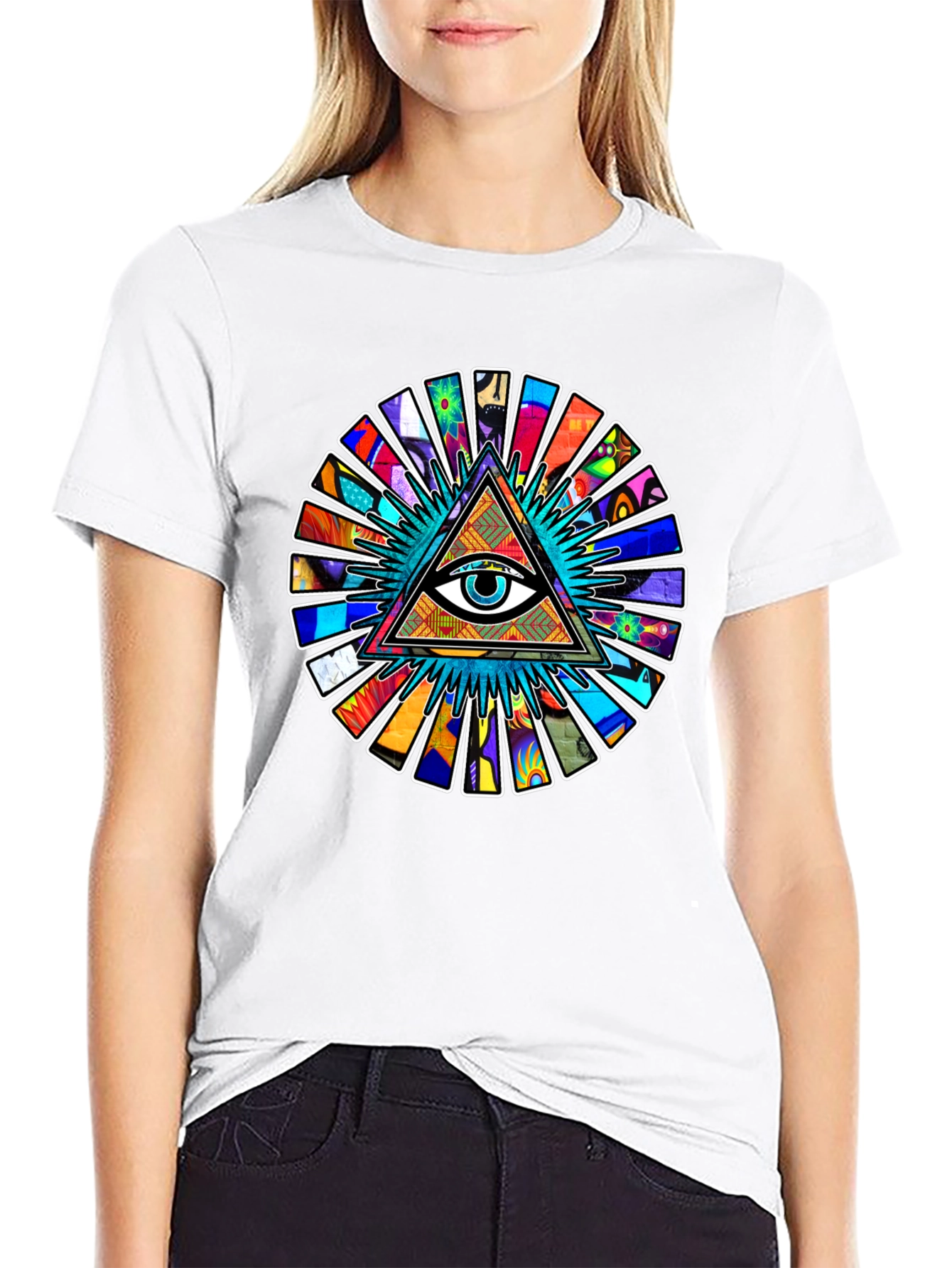 Illuminati Eye Pyramid Graphic Tee - Black