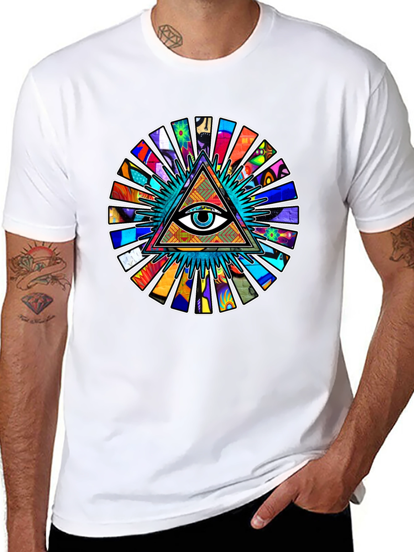 Illuminati Eye Pyramid Graphic Tee - Black