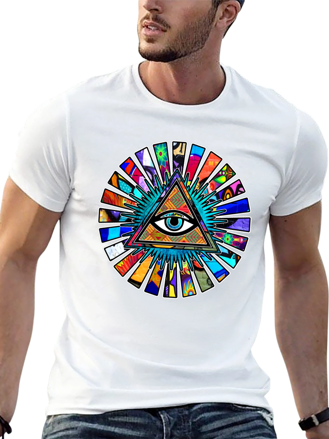Illuminati Eye Pyramid Graphic Tee - Black