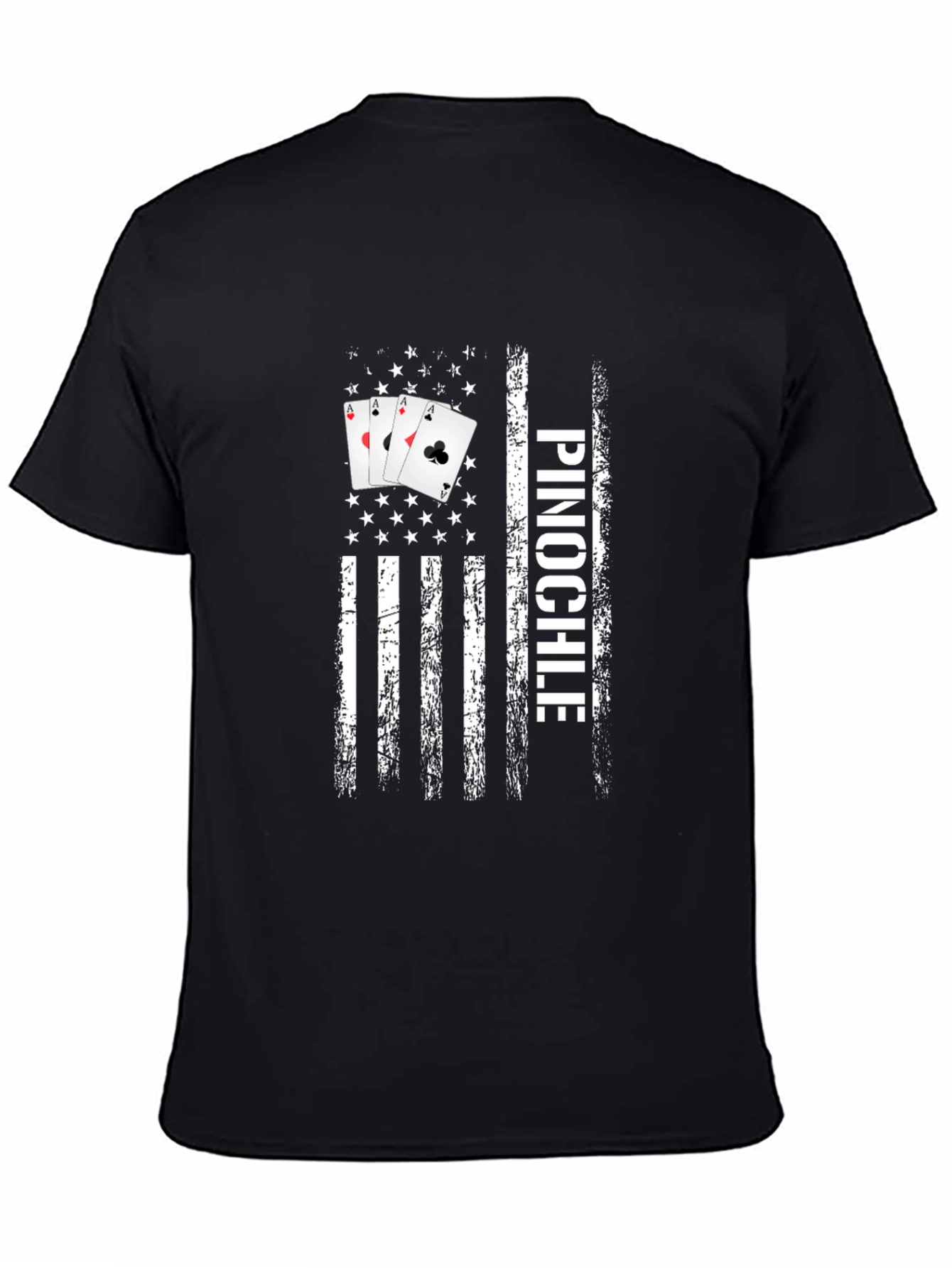 Pinochle USA Flag Graphic T-Shirt
