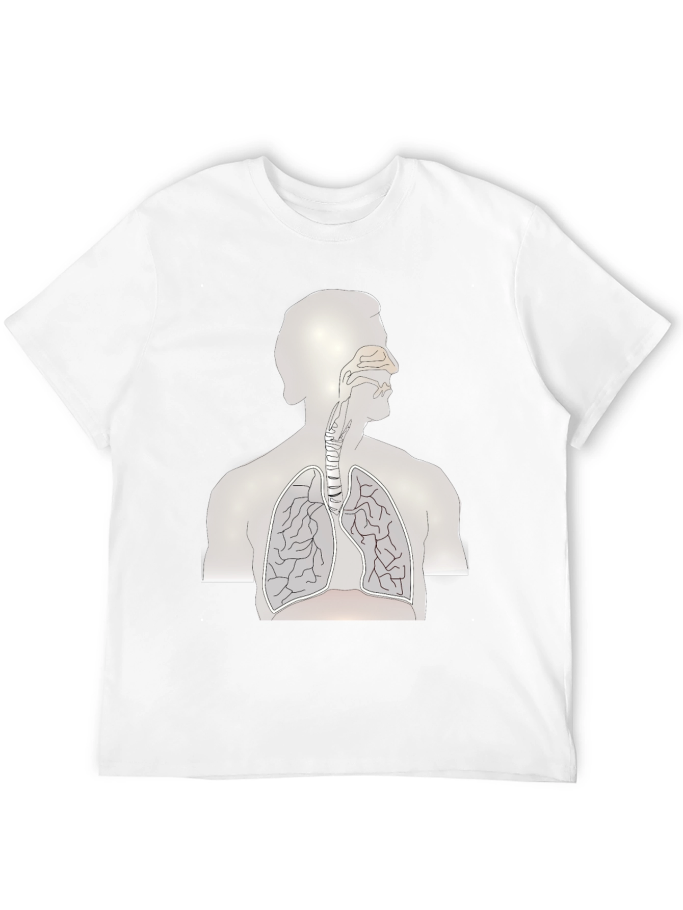 Anatomical Lungs Print Black T-Shirt