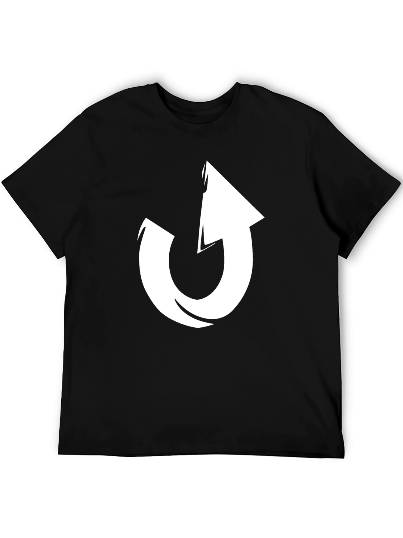 Mens Black T-Shirt with White Arrow Design