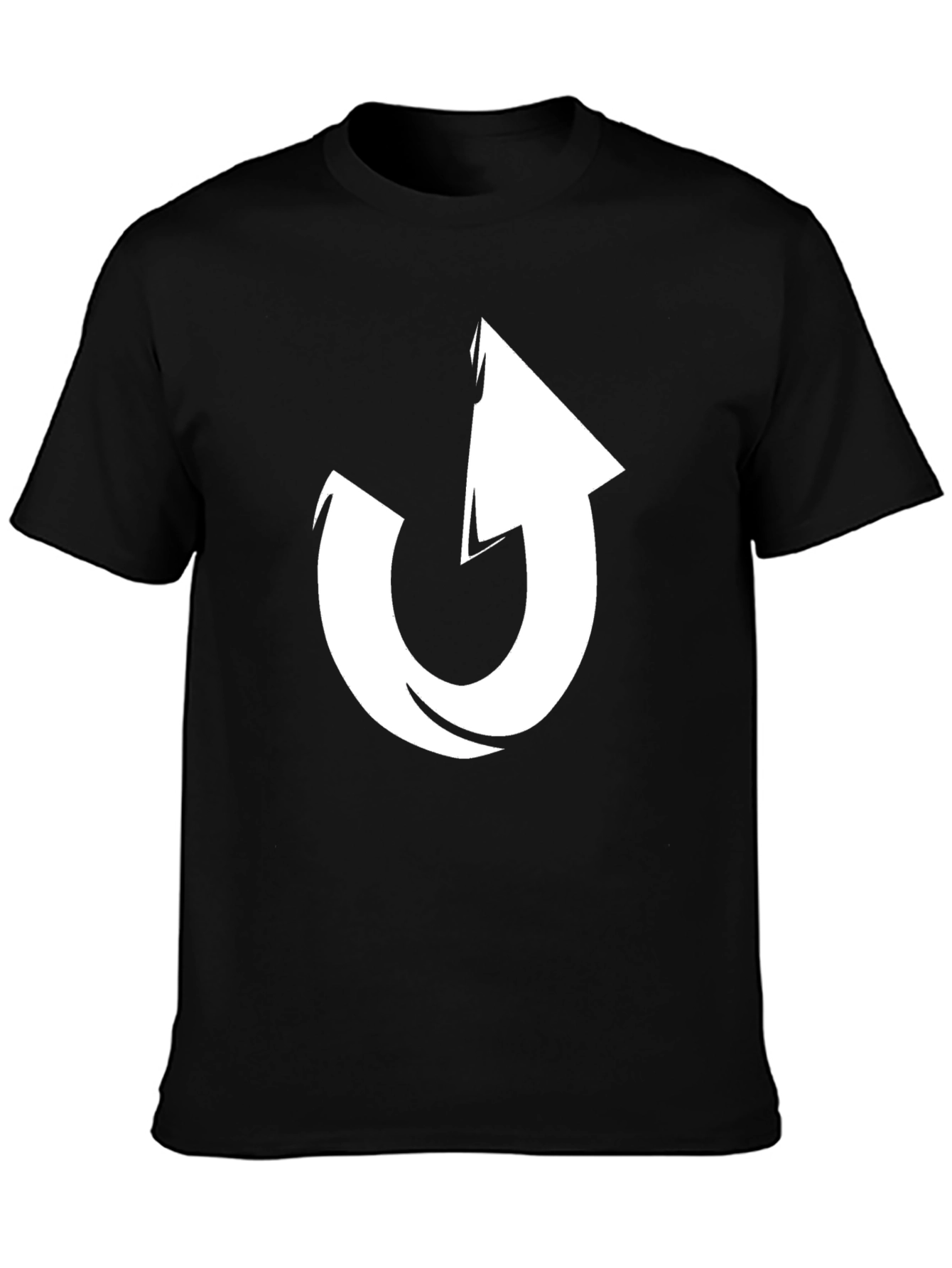 Mens Black T-Shirt with White Arrow Design