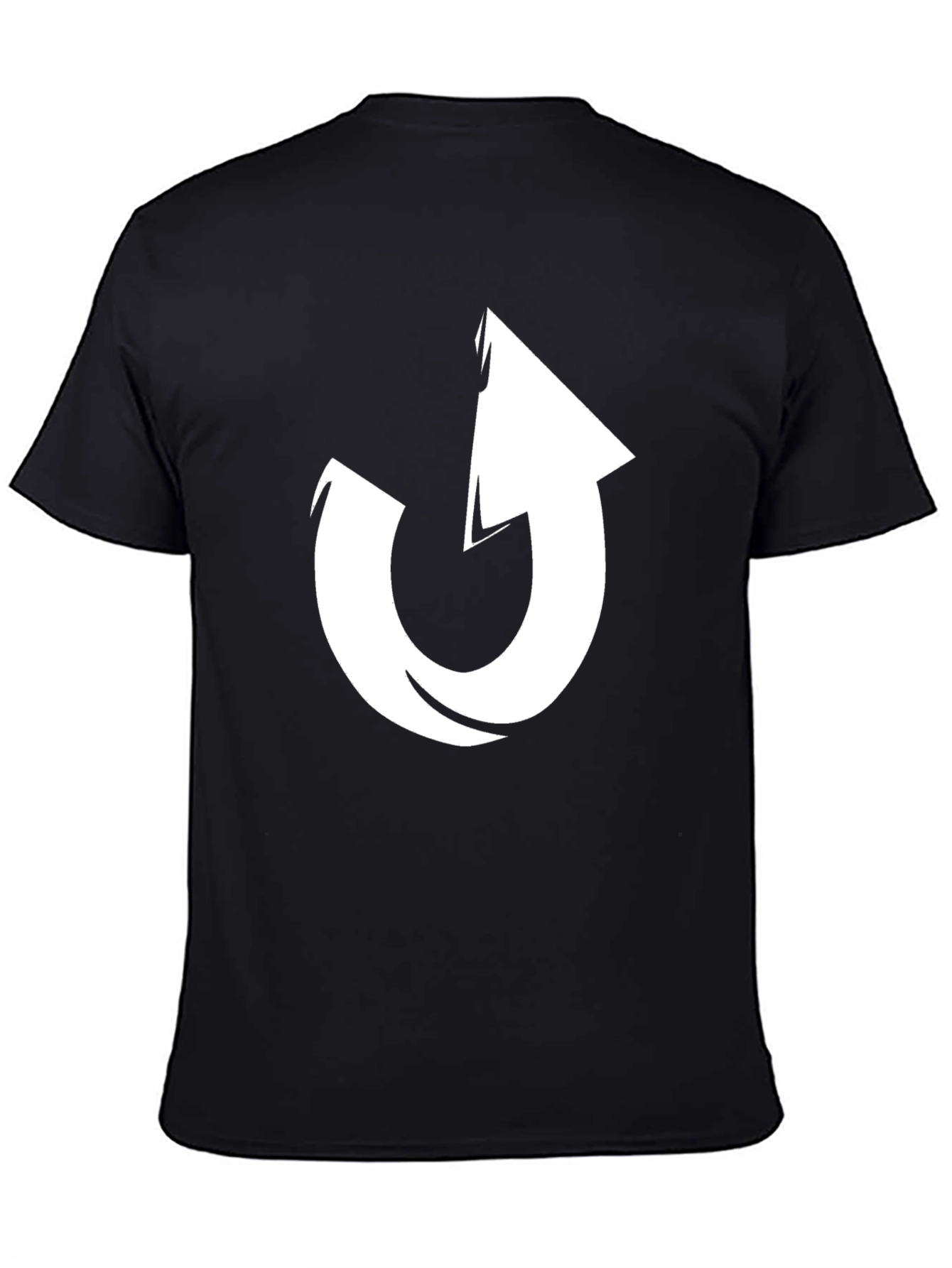 Mens Black T-Shirt with White Arrow Design