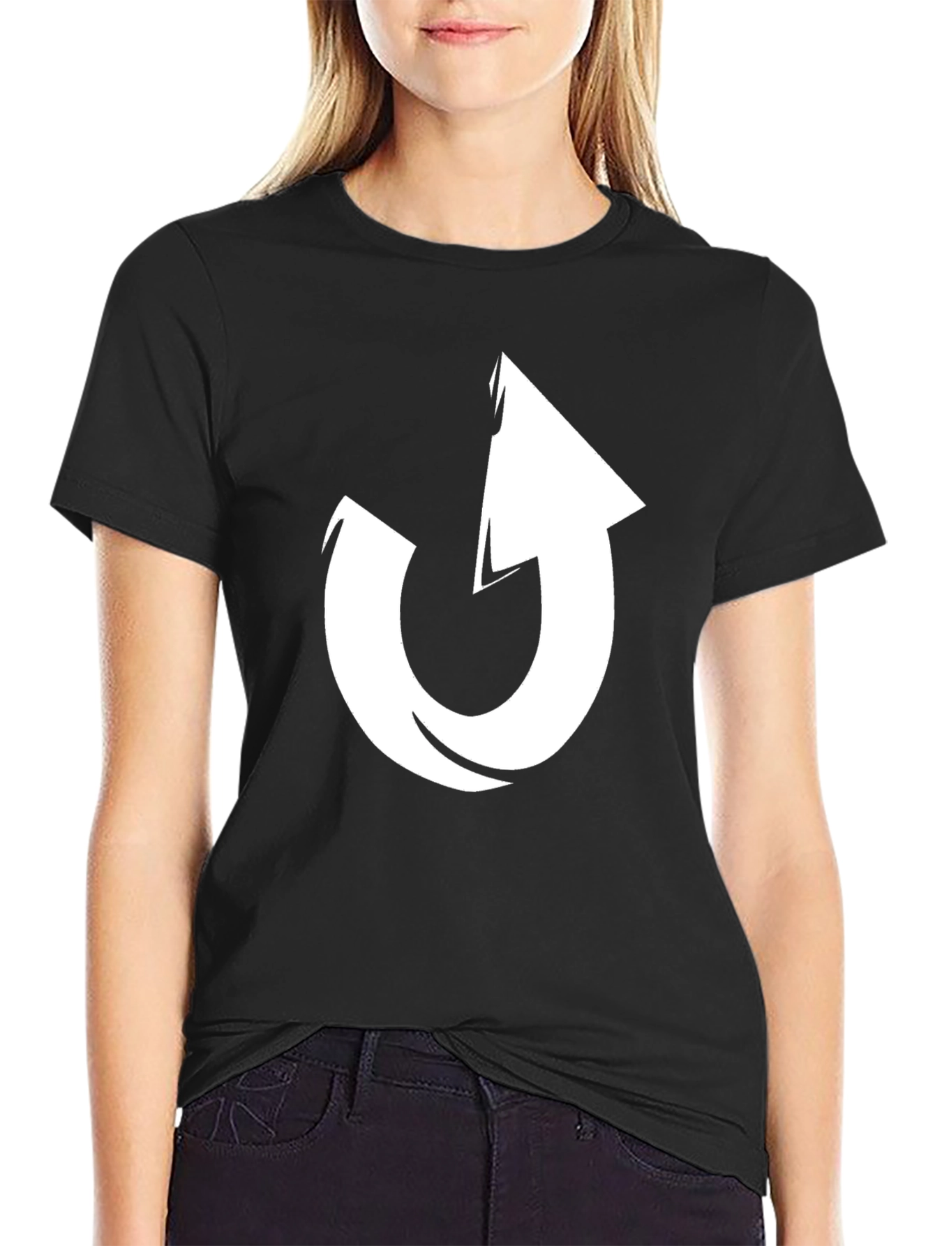 Mens Black T-Shirt with White Arrow Design
