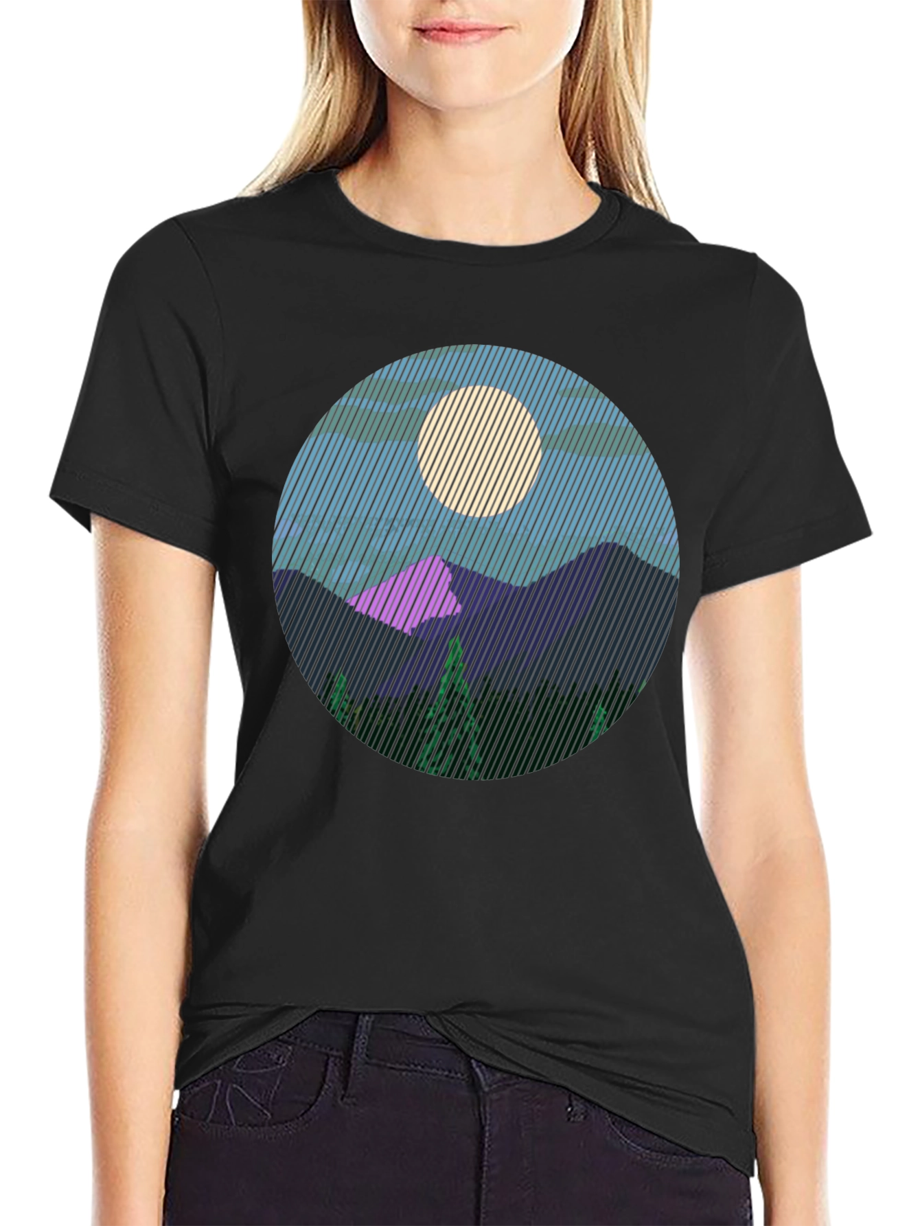 Mountainscape Graphic Tee - Black