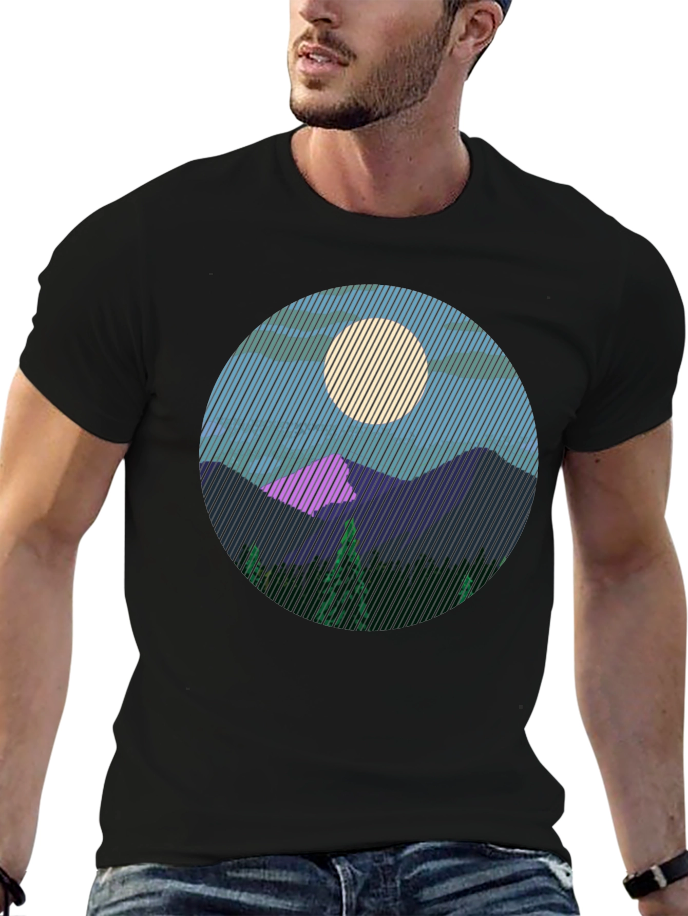 Mountainscape Graphic Tee - Black