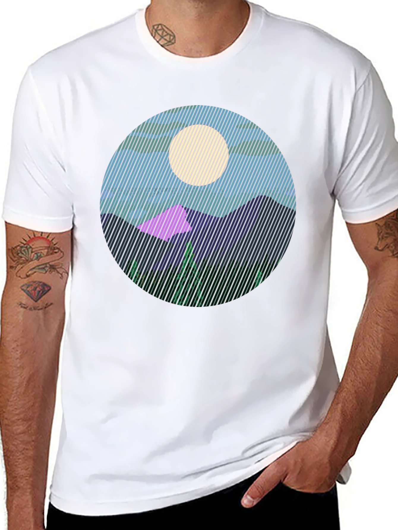 Mountainscape Graphic Tee - Black