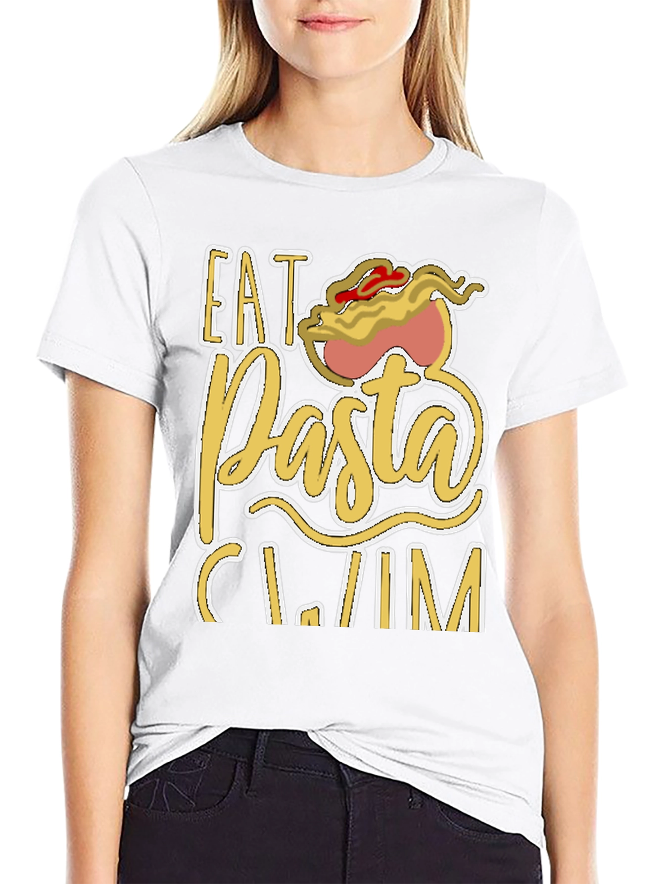 Eat Pasta Swim T-Shirt Funny Foodie Tee