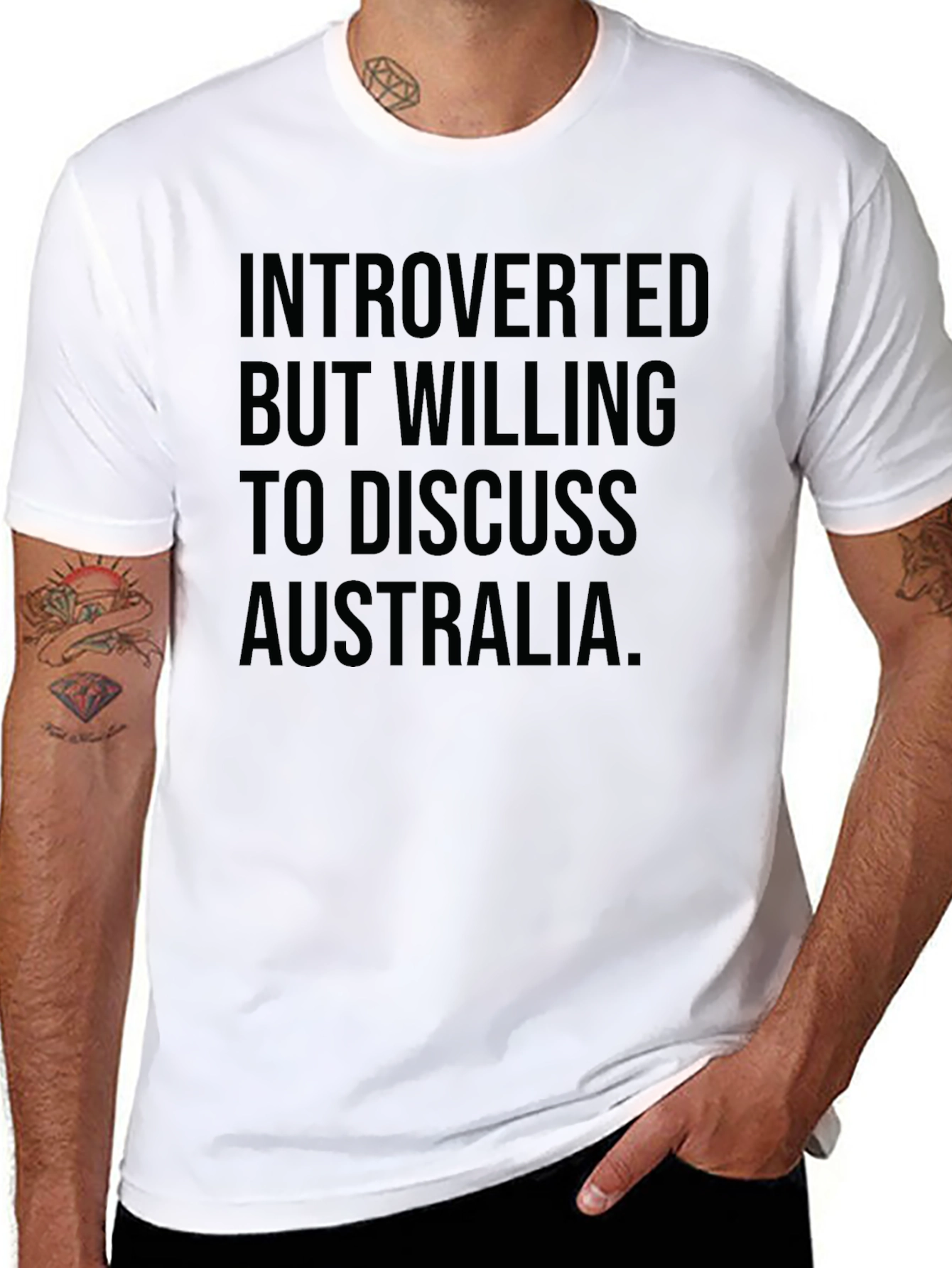 Introverted Australia T-Shirt -  Funny Slogan Tee