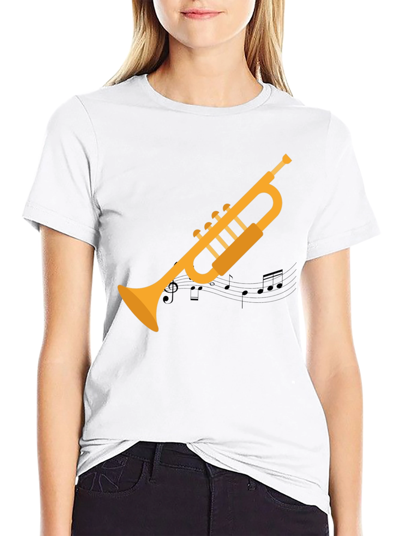 Trumpet Graphic Tee - Musicians Black T-Shirt