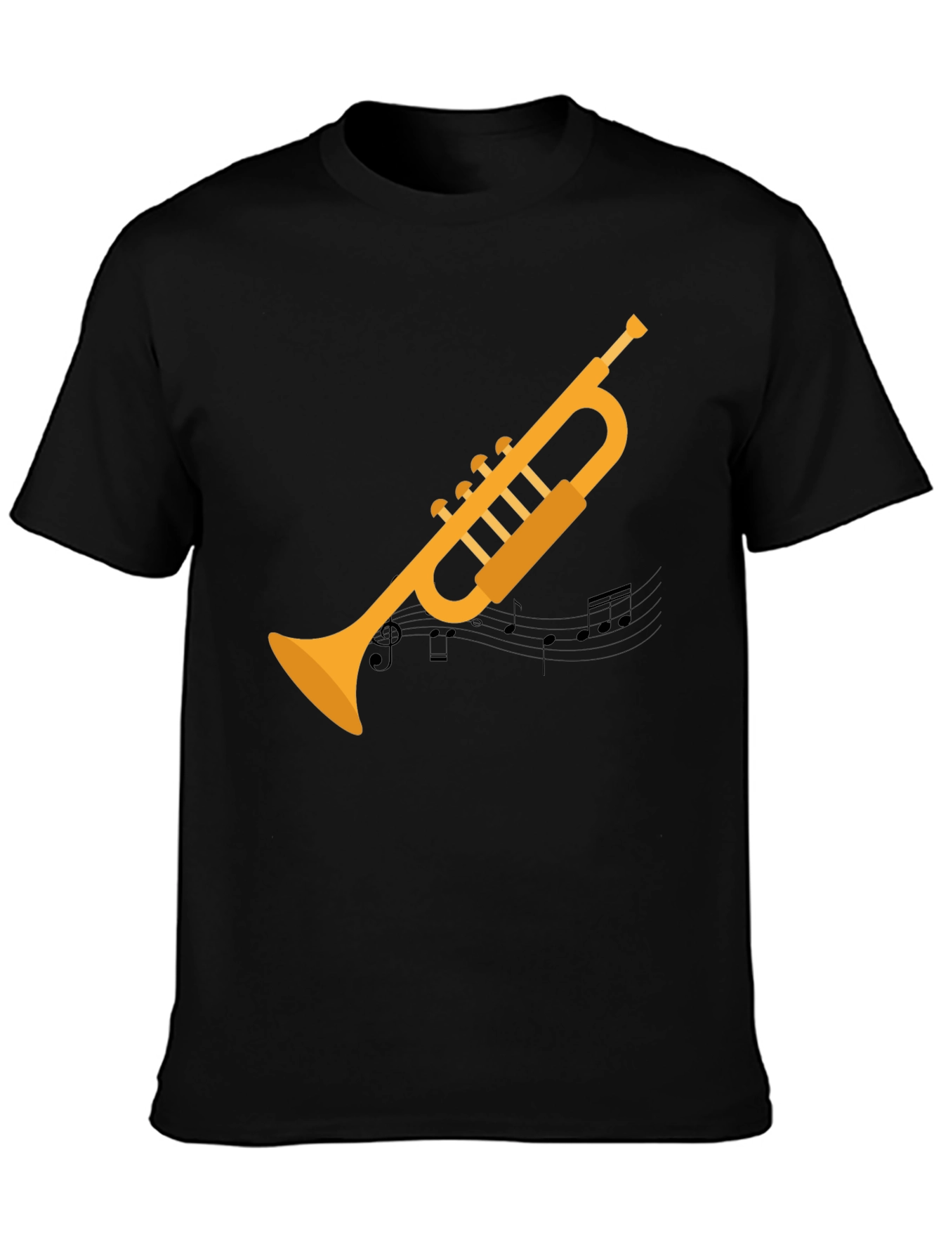 Trumpet Graphic Tee - Musicians Black T-Shirt