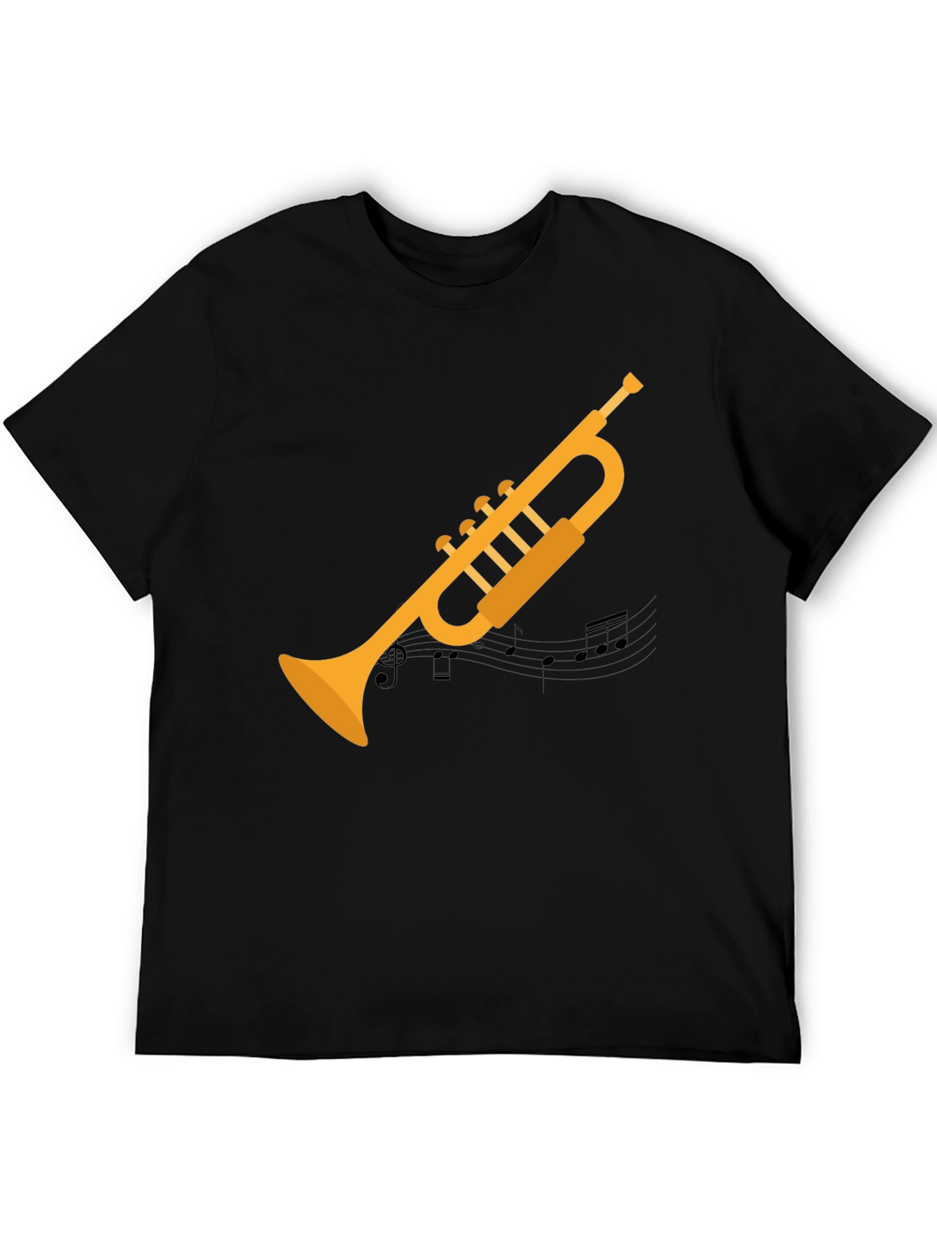 Trumpet Graphic Tee - Musicians Black T-Shirt