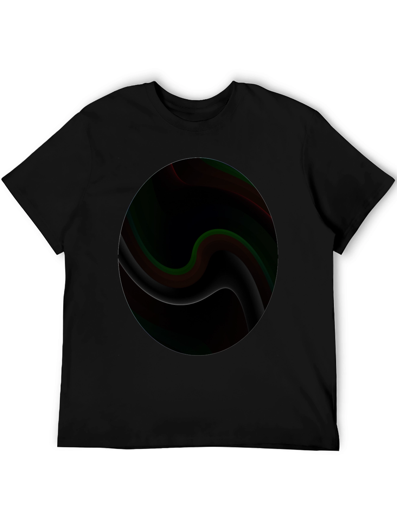 Abstract Swirl Graphic Black T-Shirt