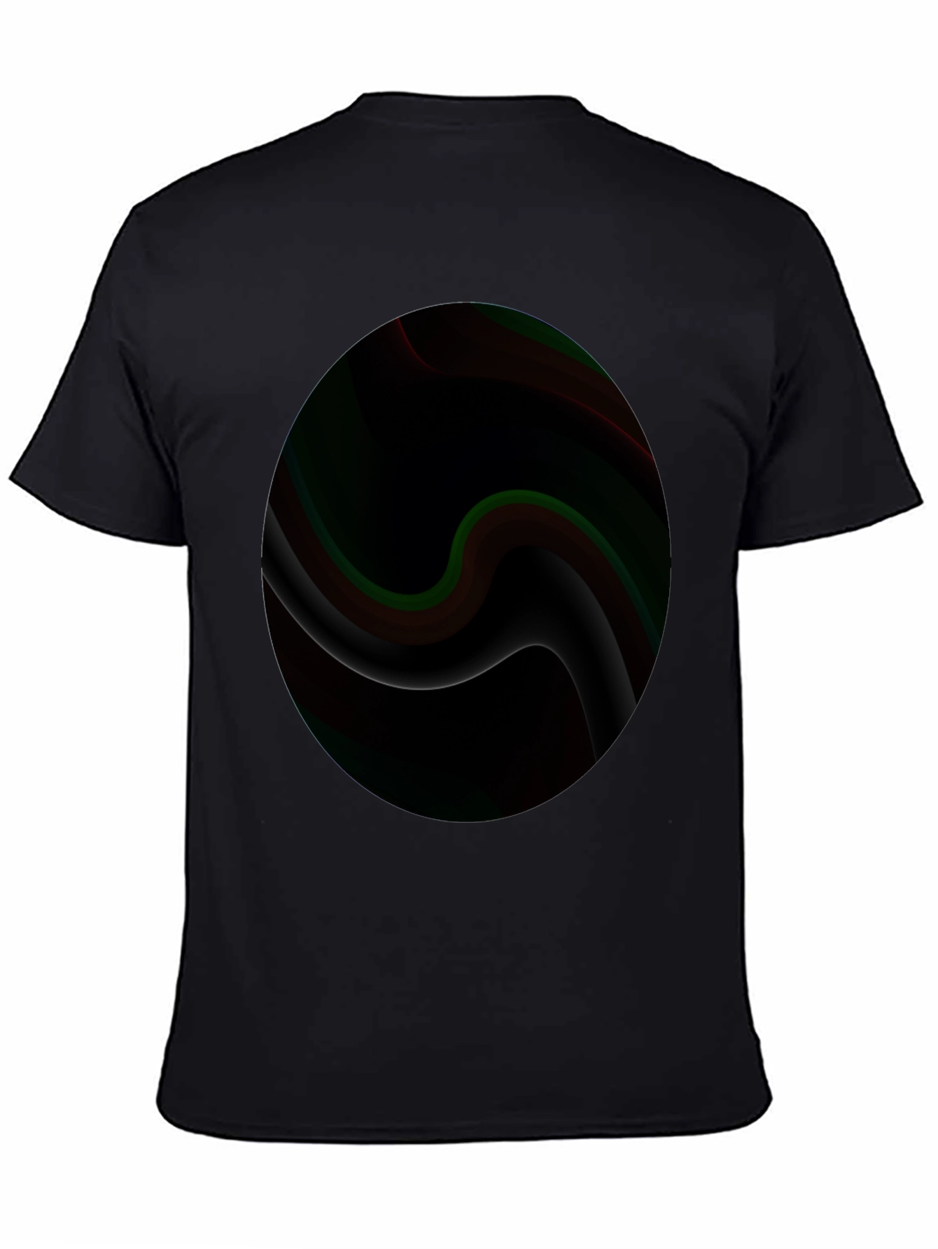 Abstract Swirl Graphic Black T-Shirt