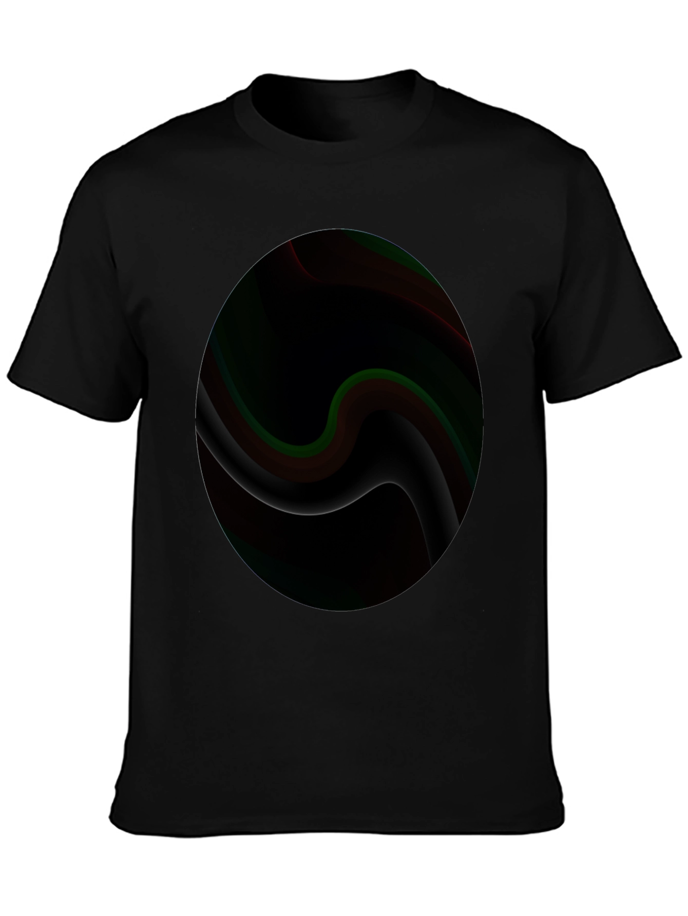 Abstract Swirl Graphic Black T-Shirt