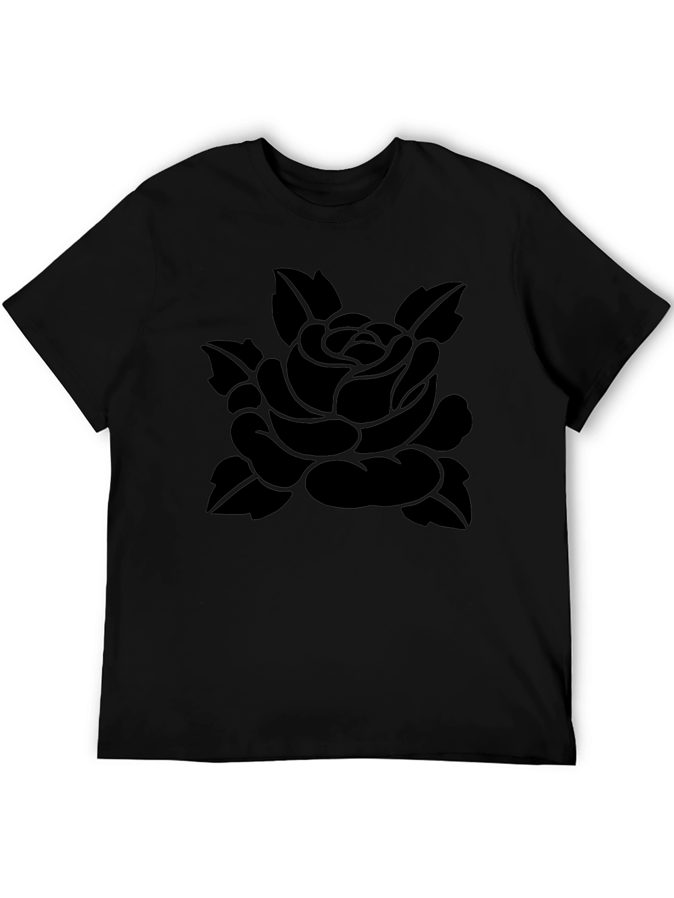 Black Rose Graphic Tee - Stylish Menswear