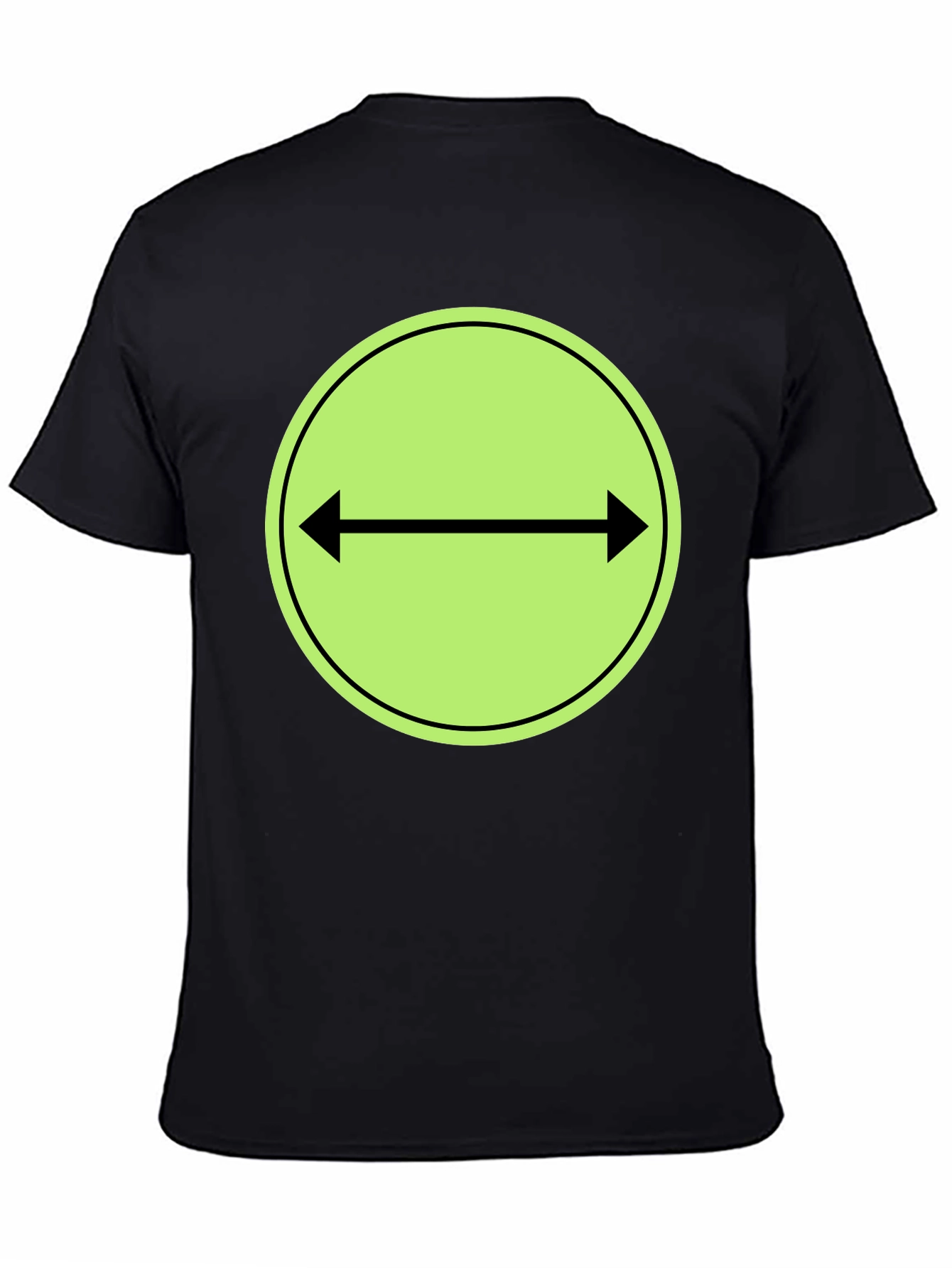 Black T-Shirt with Green Two-Way Arrow Design