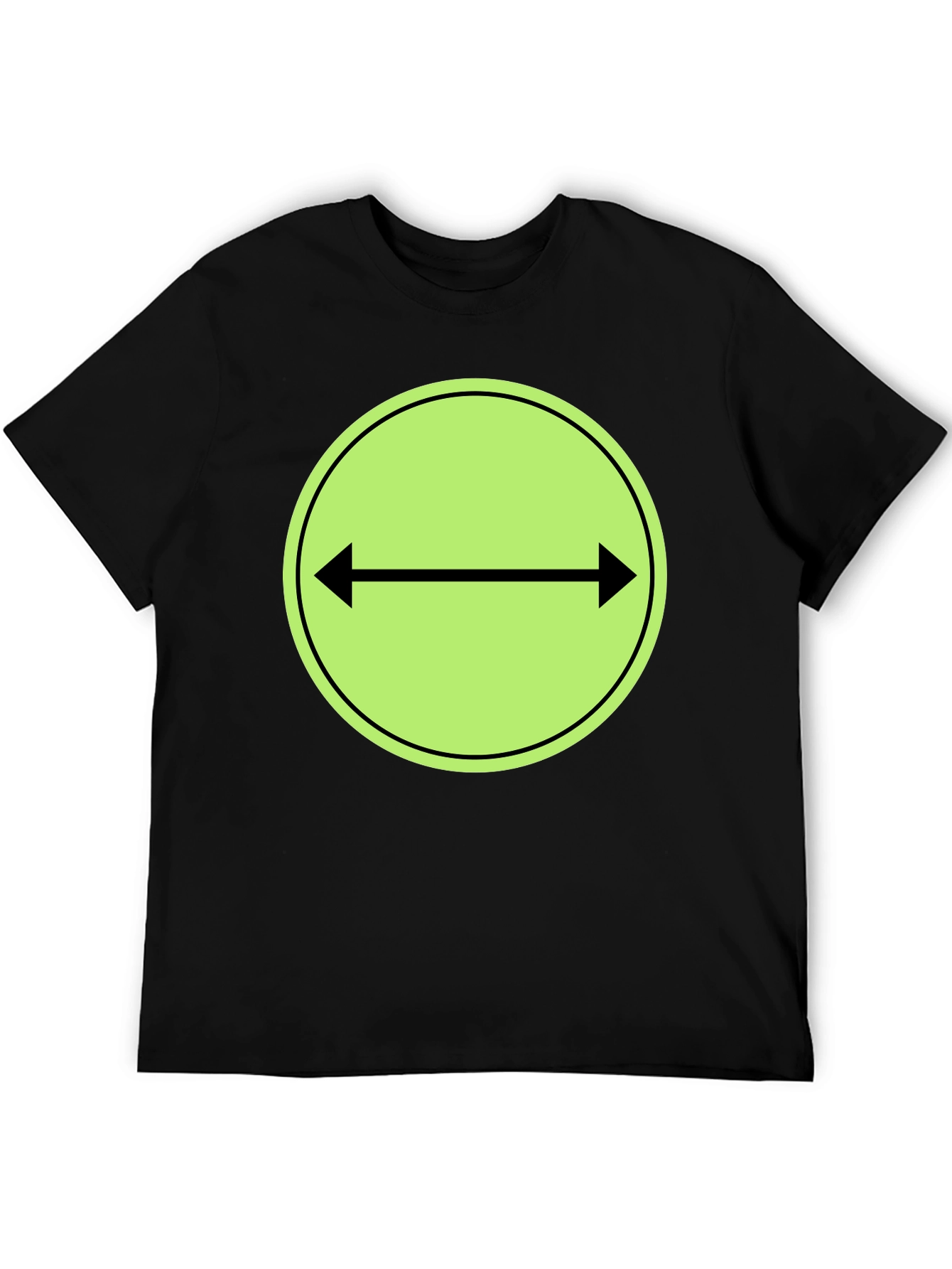 Black T-Shirt with Green Two-Way Arrow Design