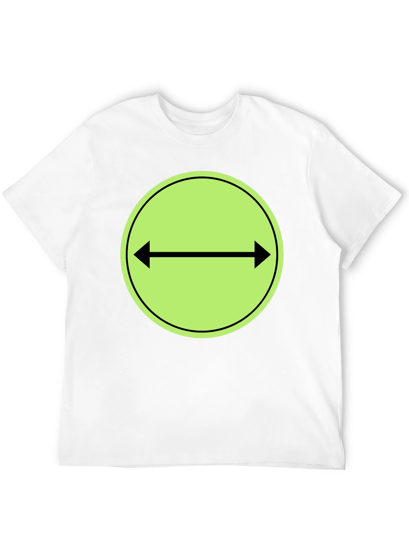 Black T-Shirt with Green Two-Way Arrow Design