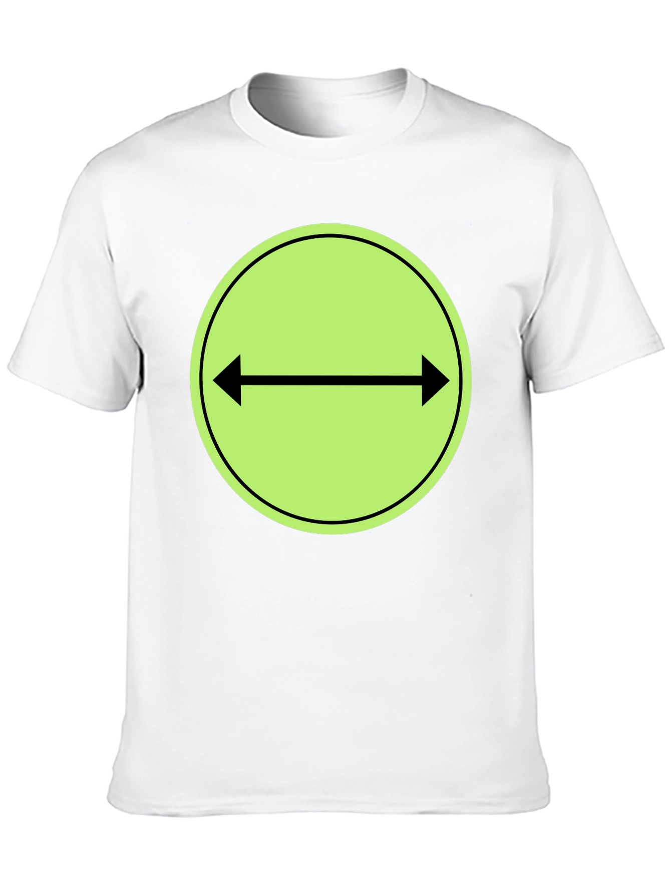 Black T-Shirt with Green Two-Way Arrow Design
