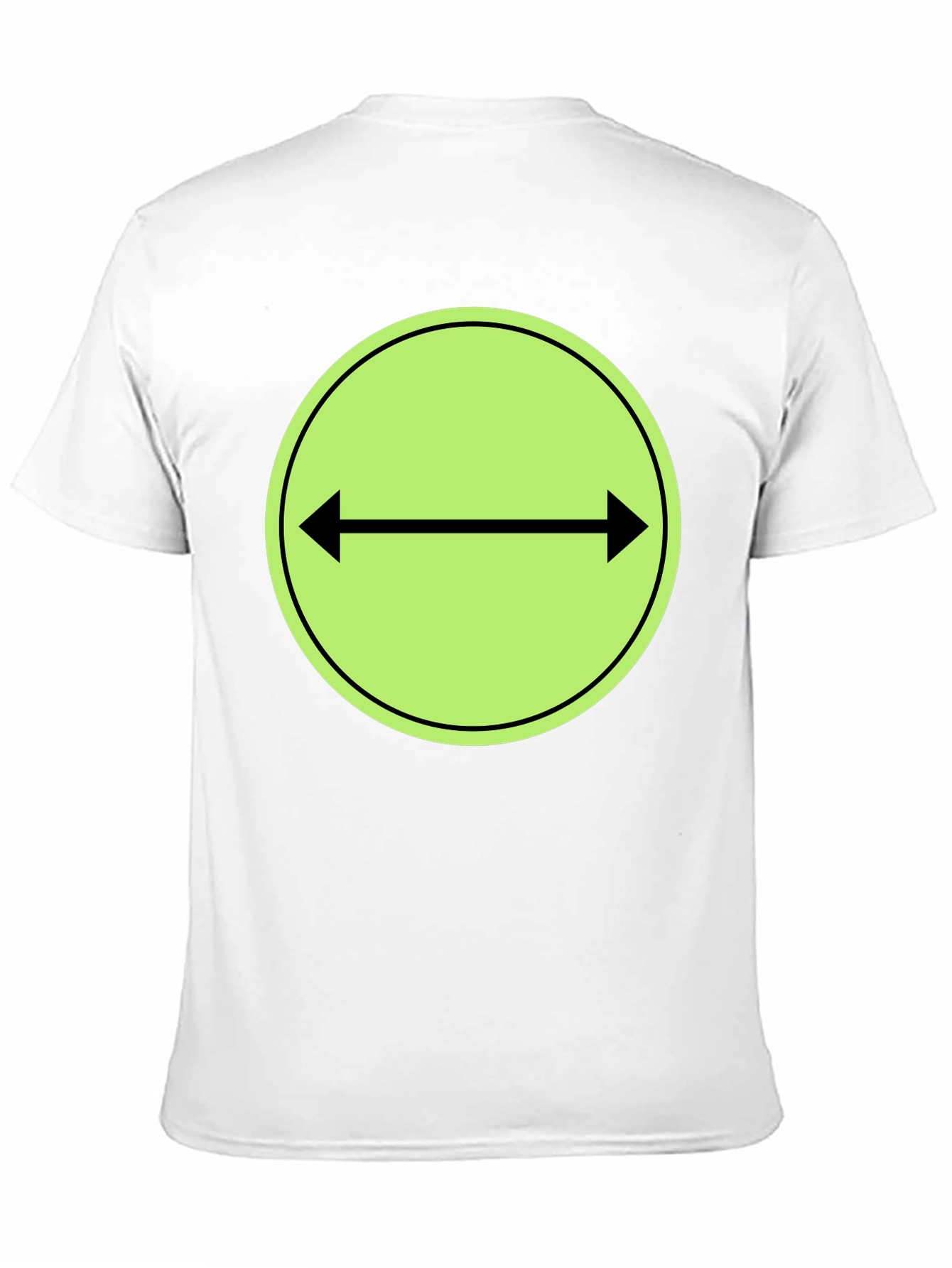 Black T-Shirt with Green Two-Way Arrow Design