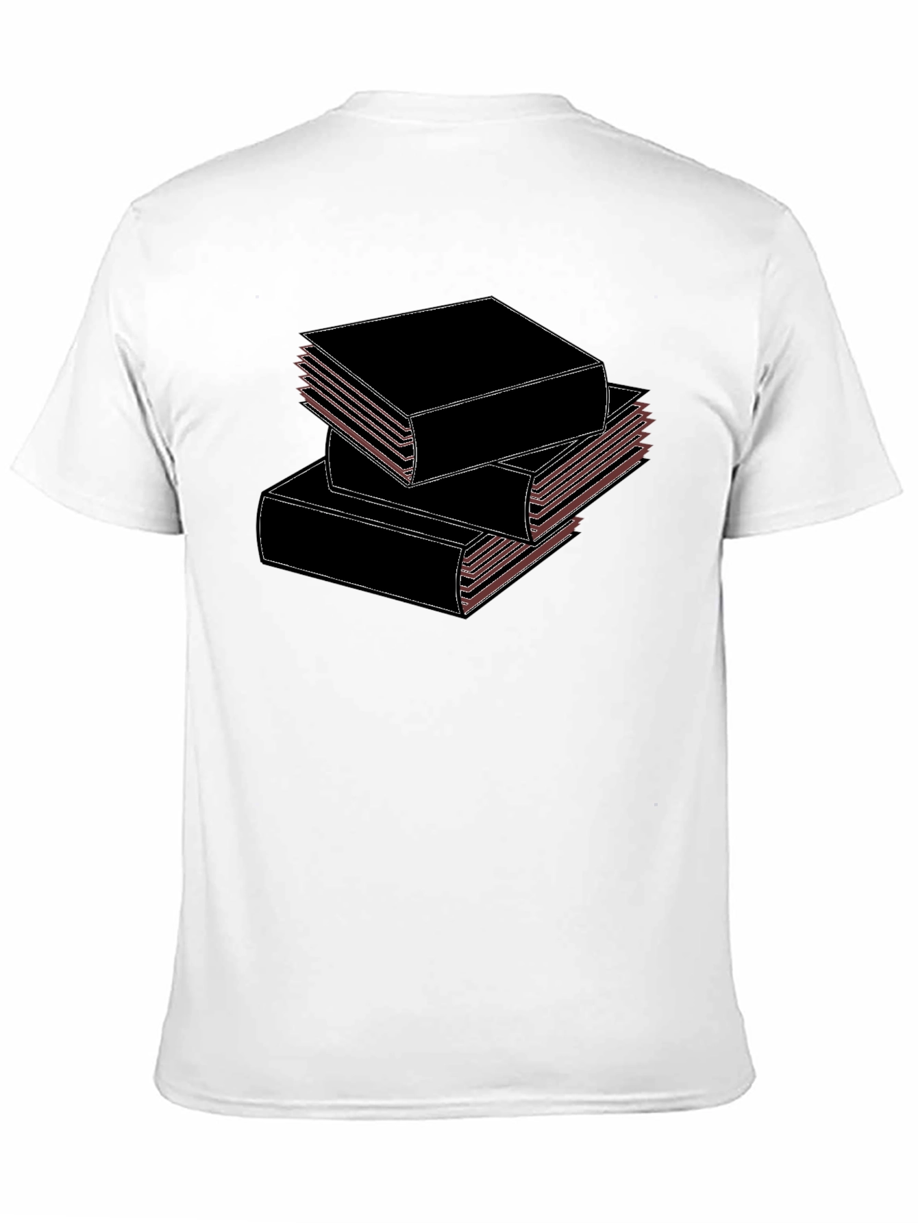 Stacked Books Black T-Shirt for Book Lovers