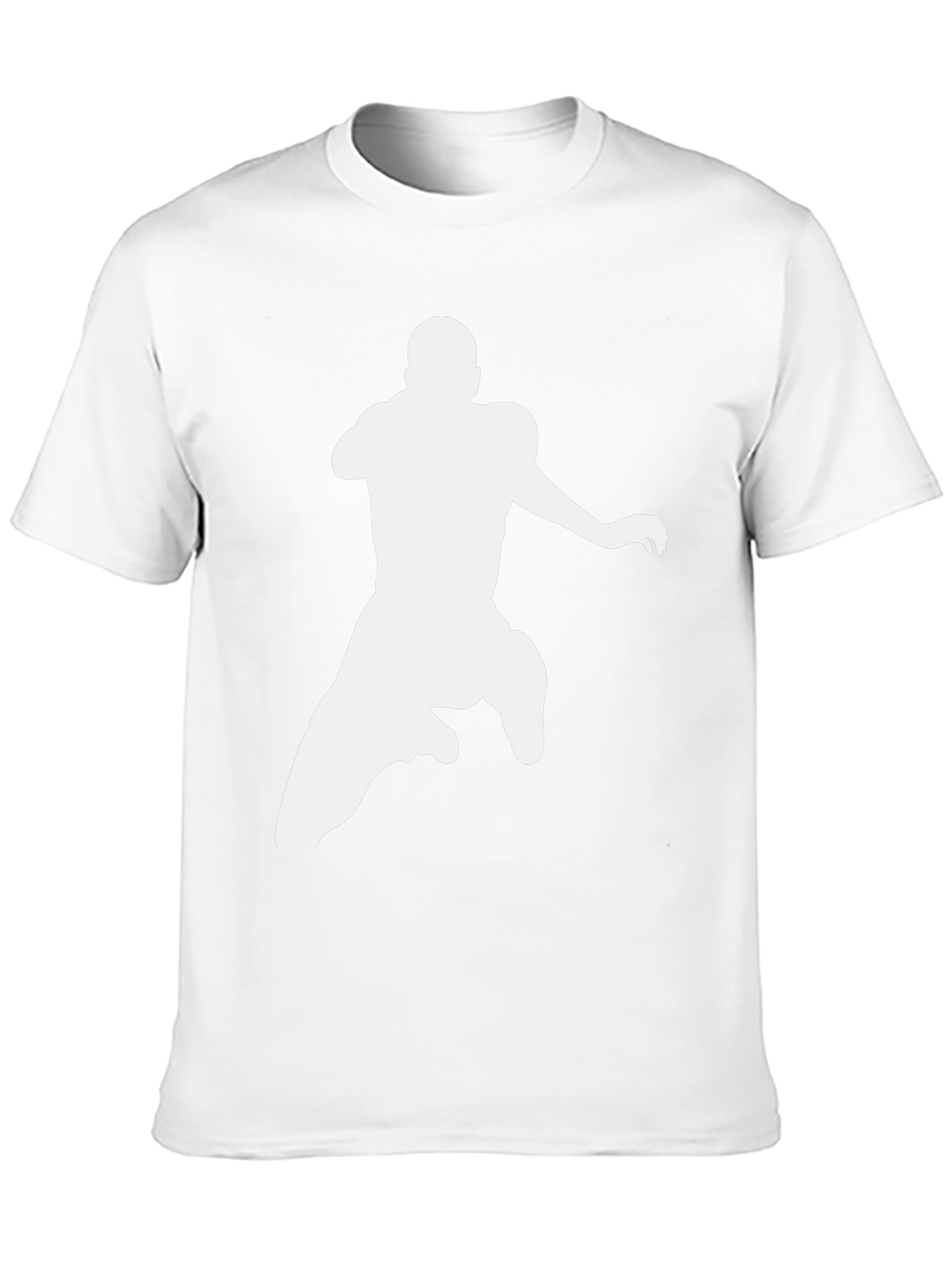 Football Silhouette Graphic Tee - Black Cotton Blend