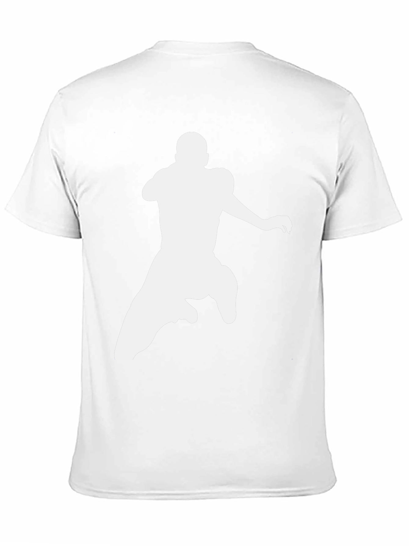 Football Silhouette Graphic Tee - Black Cotton Blend