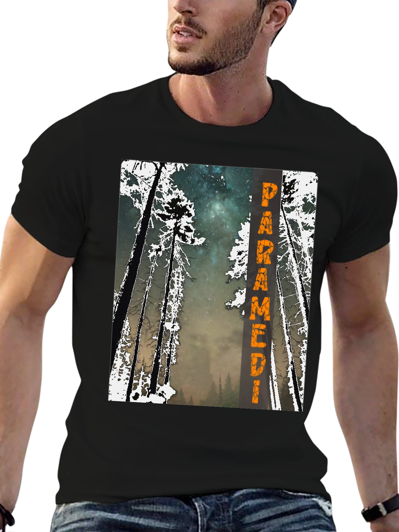Paramedic Forest Graphic Tee - Black Cotton Shirt
