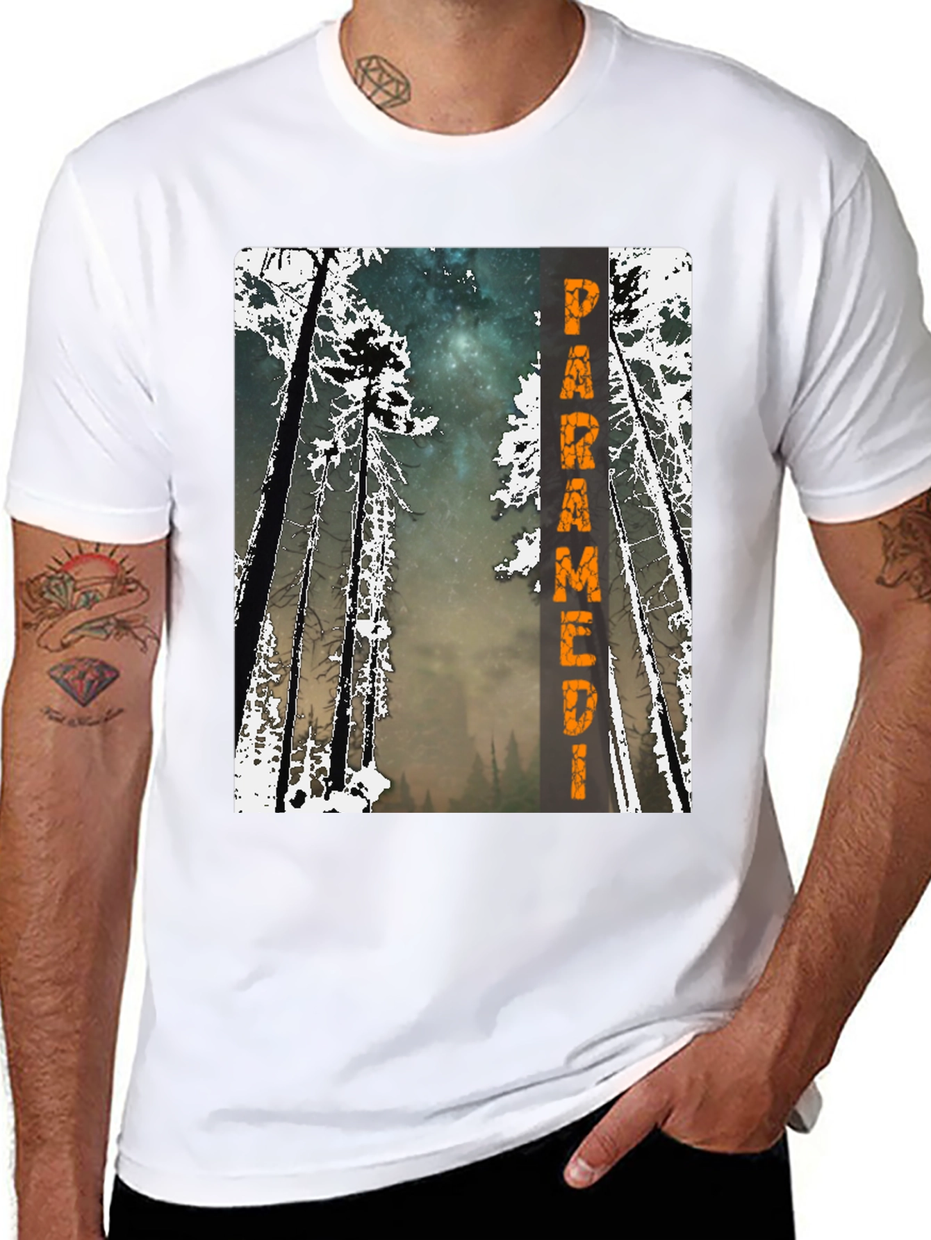 Paramedic Forest Graphic Tee - Black Cotton Shirt