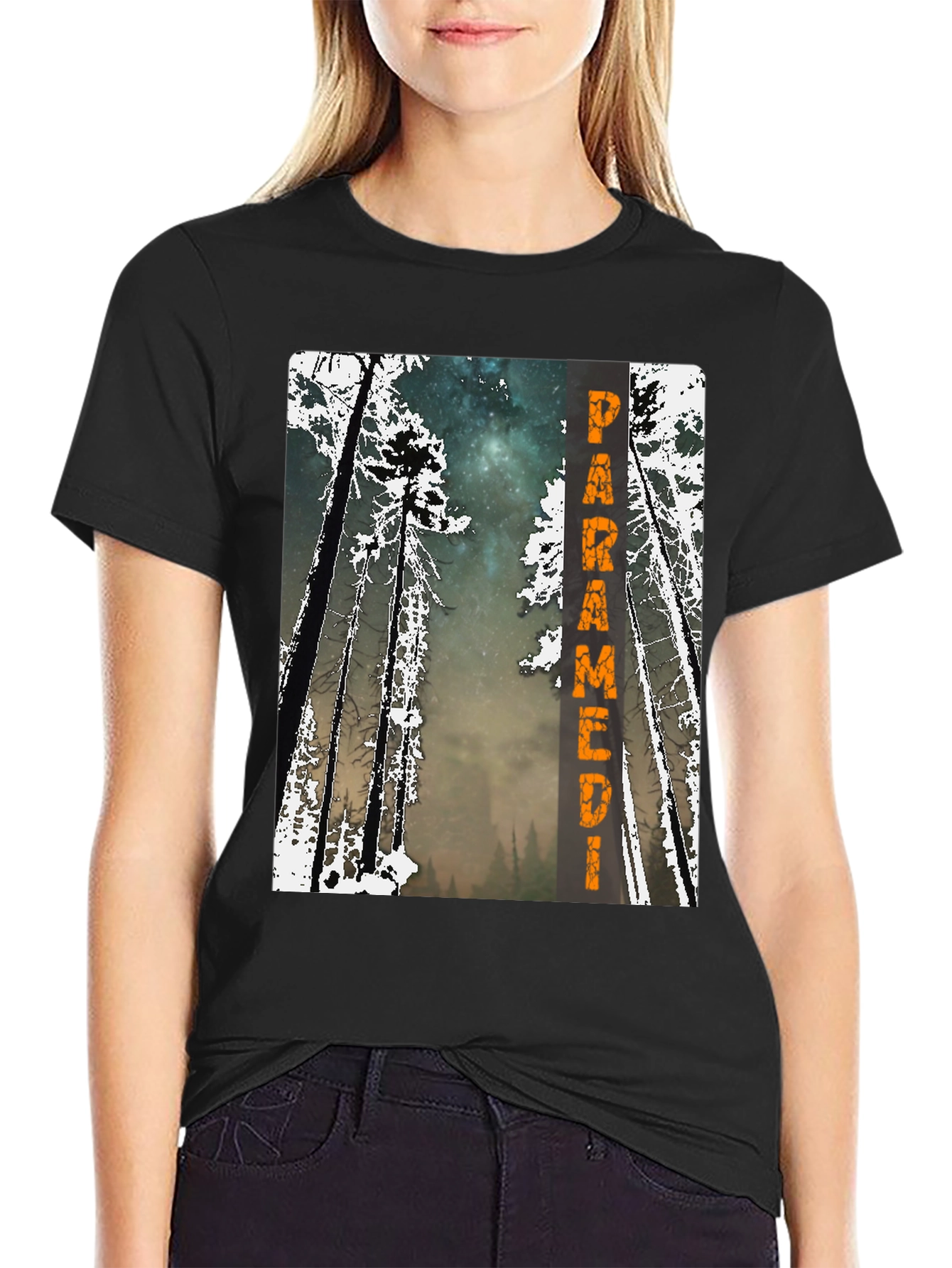 Paramedic Forest Graphic Tee - Black Cotton Shirt