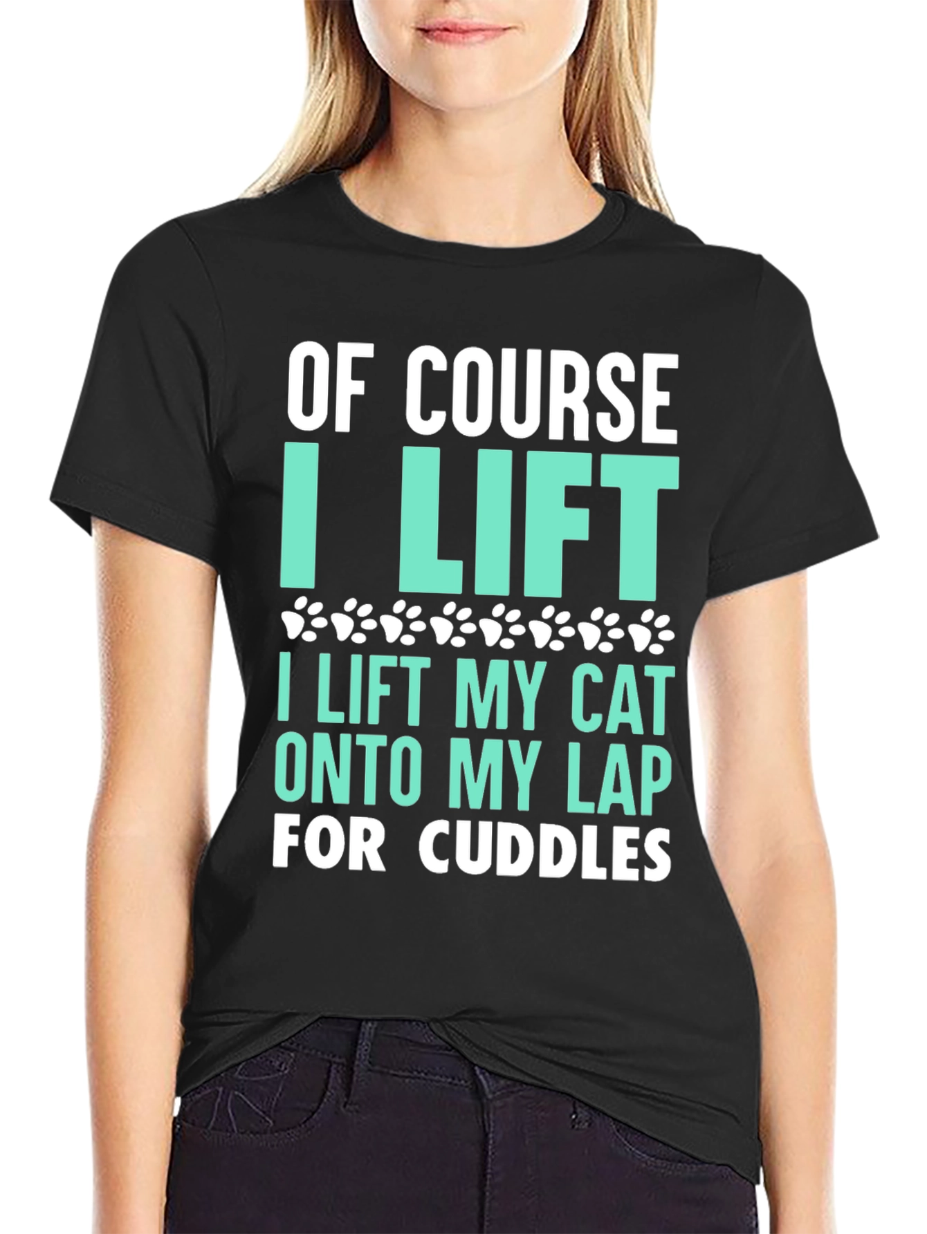 Funny Cat Lover T-Shirt - Of Course I Lift