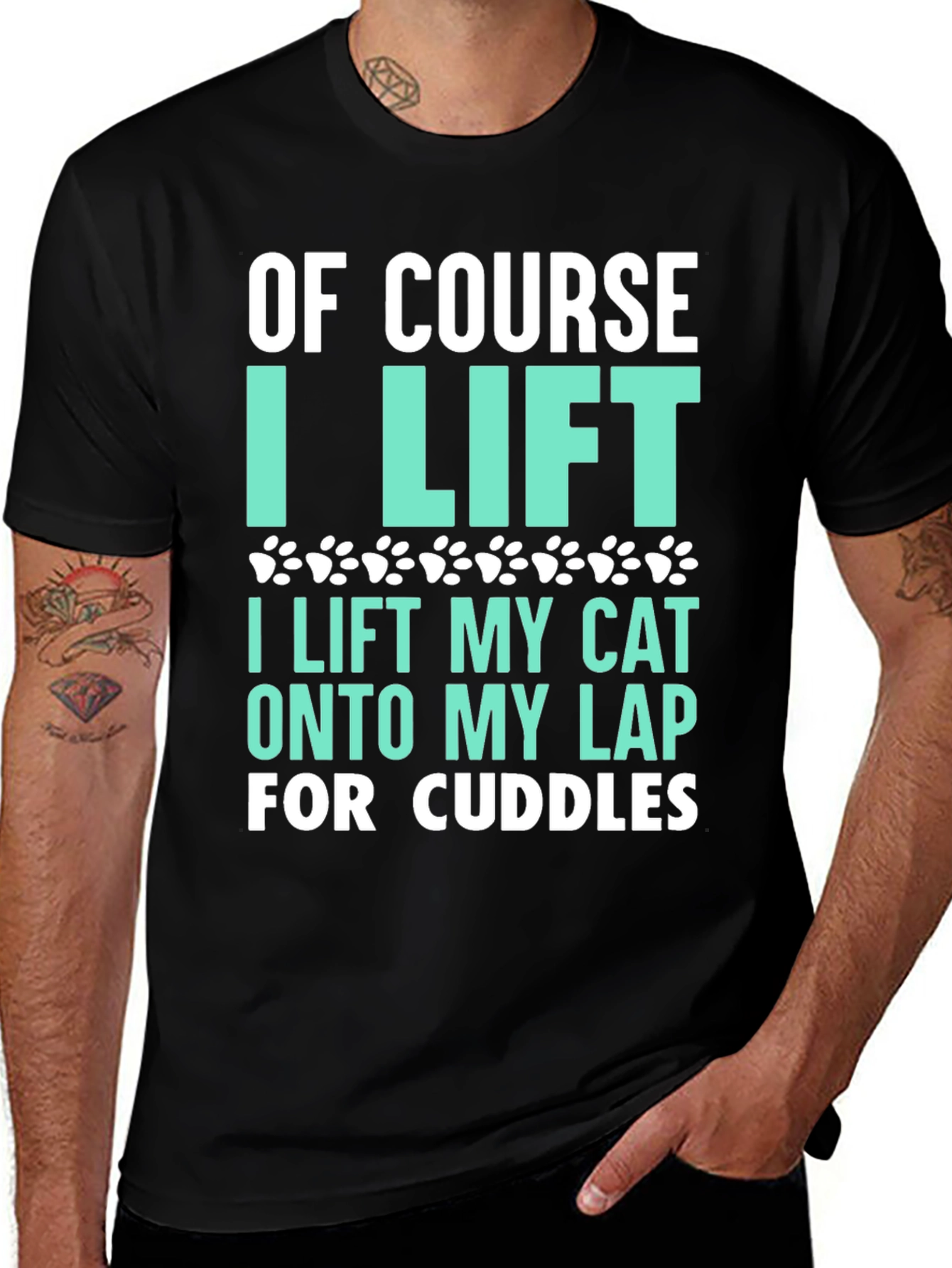 Funny Cat Lover T-Shirt - Of Course I Lift