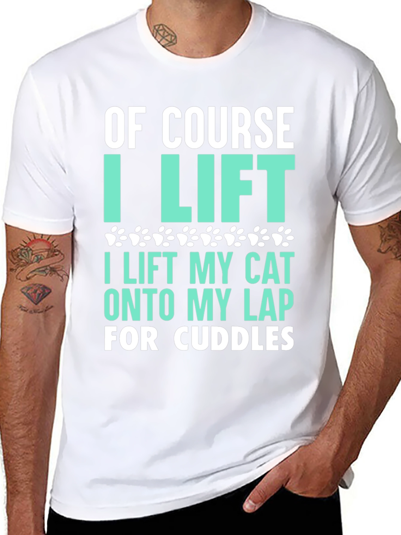 Funny Cat Lover T-Shirt - Of Course I Lift