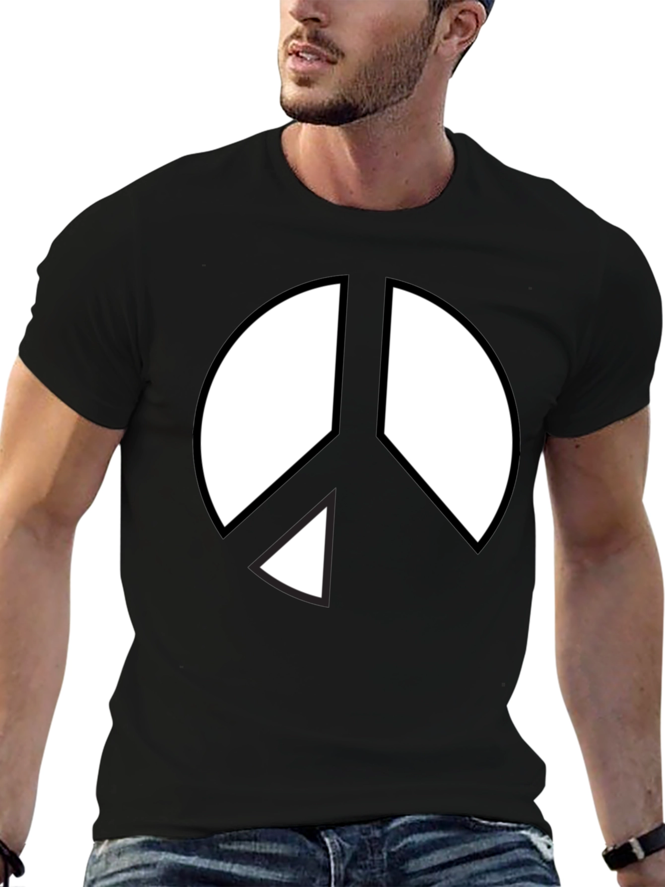 Peace Sign Graphic T-Shirt - Black