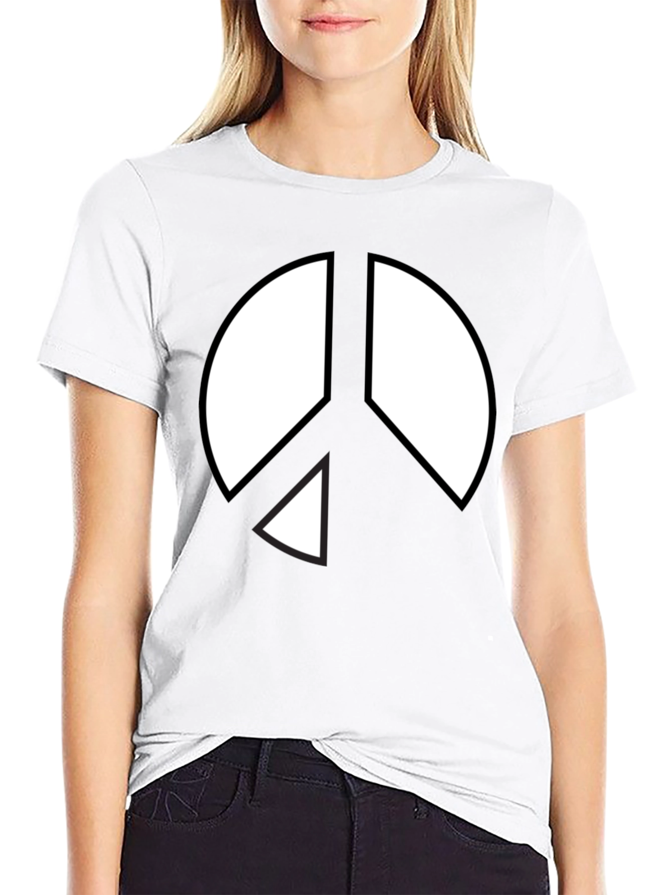 Peace Sign Graphic T-Shirt - Black