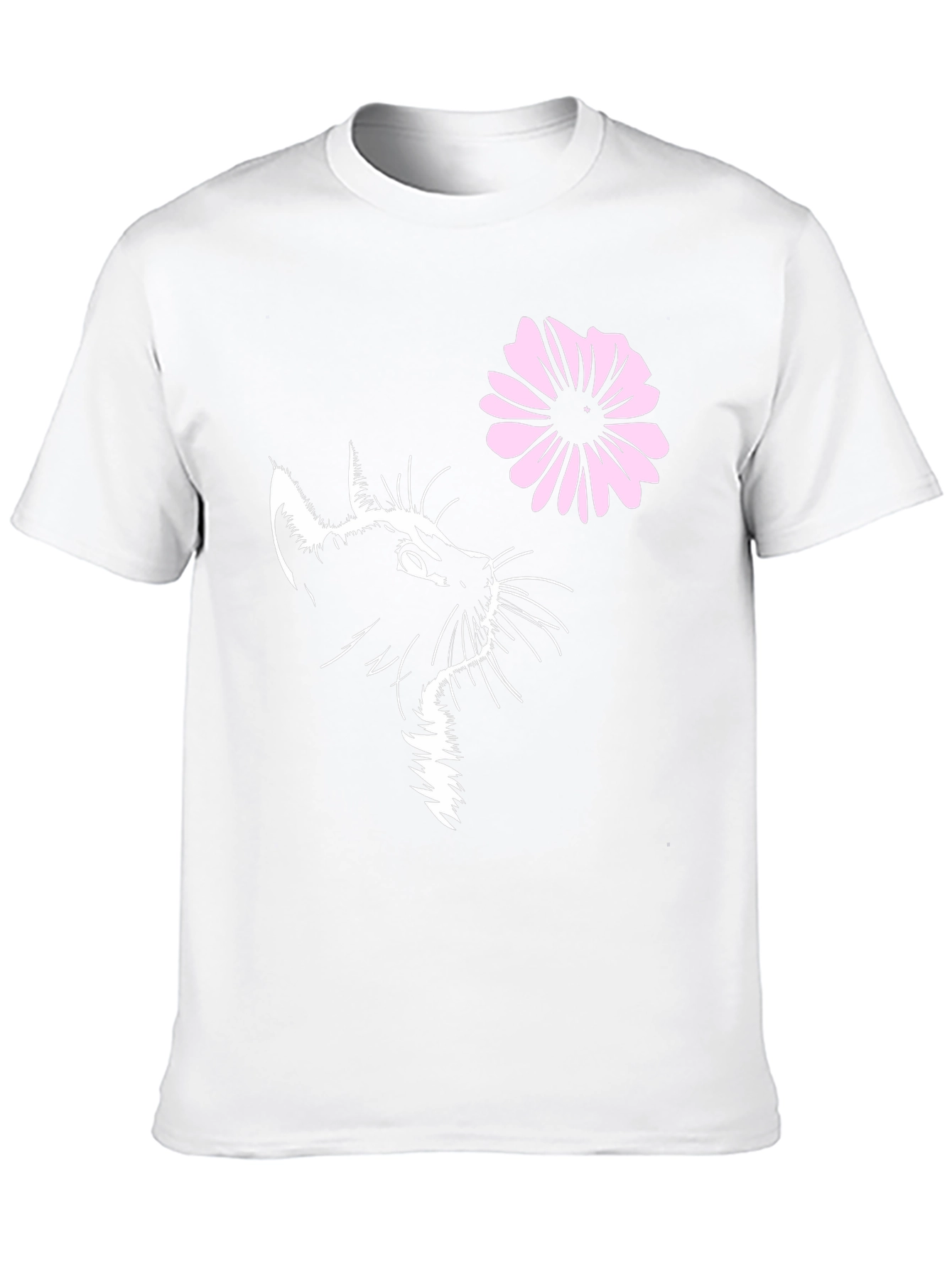 Black Cat & Flower Graphic T-Shirt