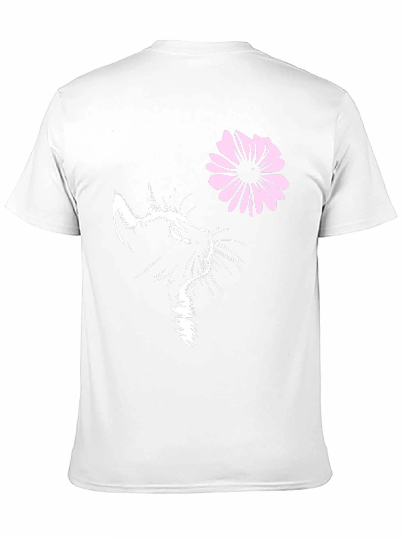 Black Cat & Flower Graphic T-Shirt