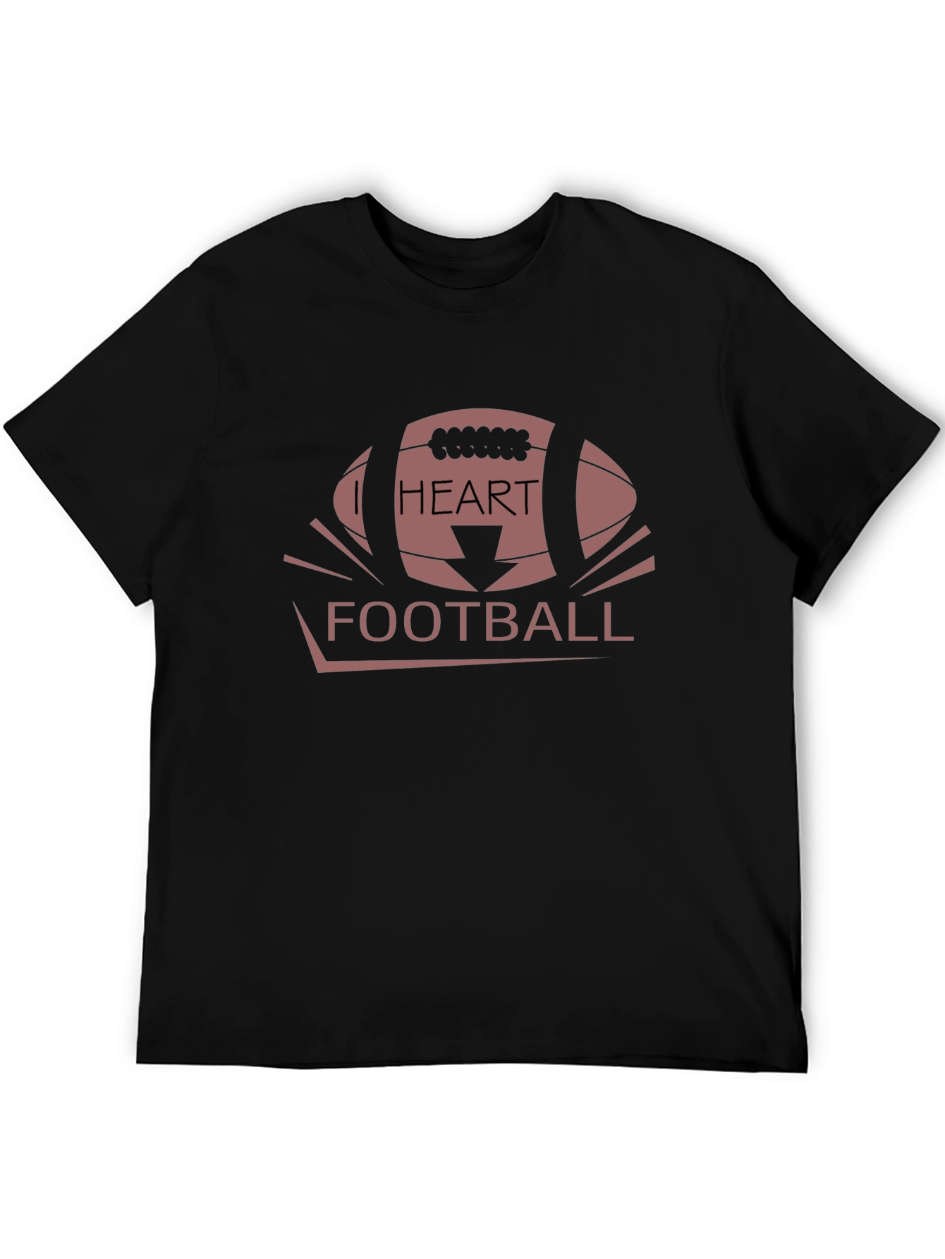 I Heart Football Graphic Tee - Black
