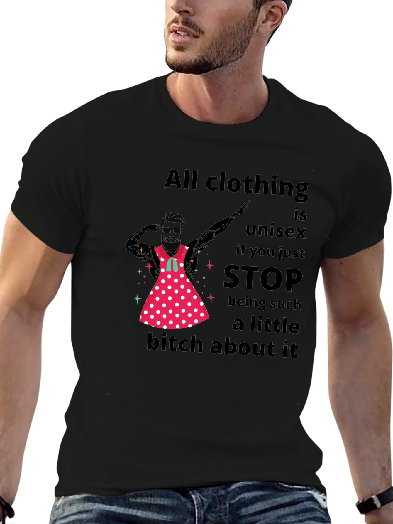 Unisex Slogan Graphic Tee - All Clothing is Unisex