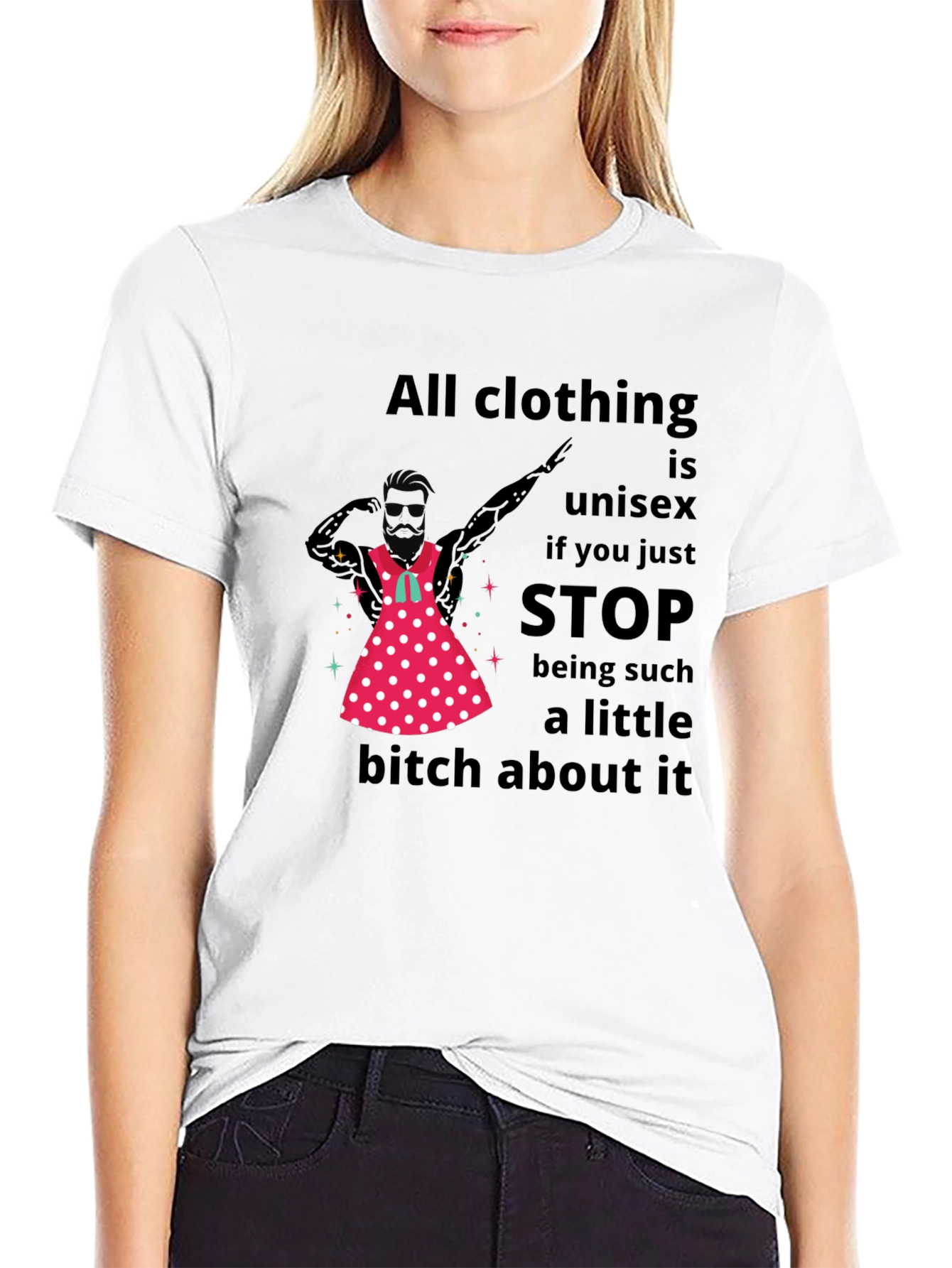 Unisex Slogan Graphic Tee - All Clothing is Unisex
